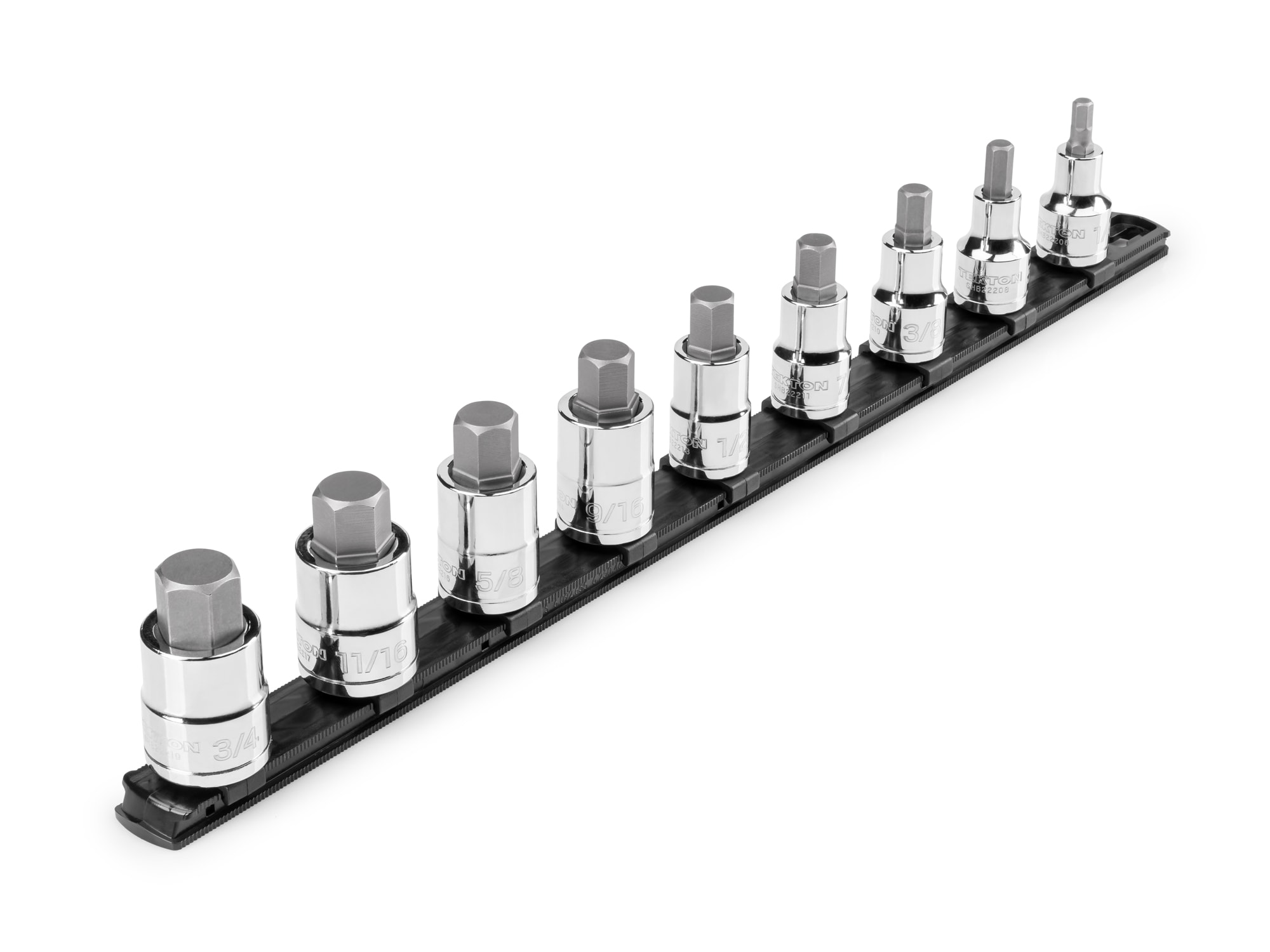 TEKTON SHB92109 9 -Piece 1/4-in Drive Set Hex Bit Driver Socket Set