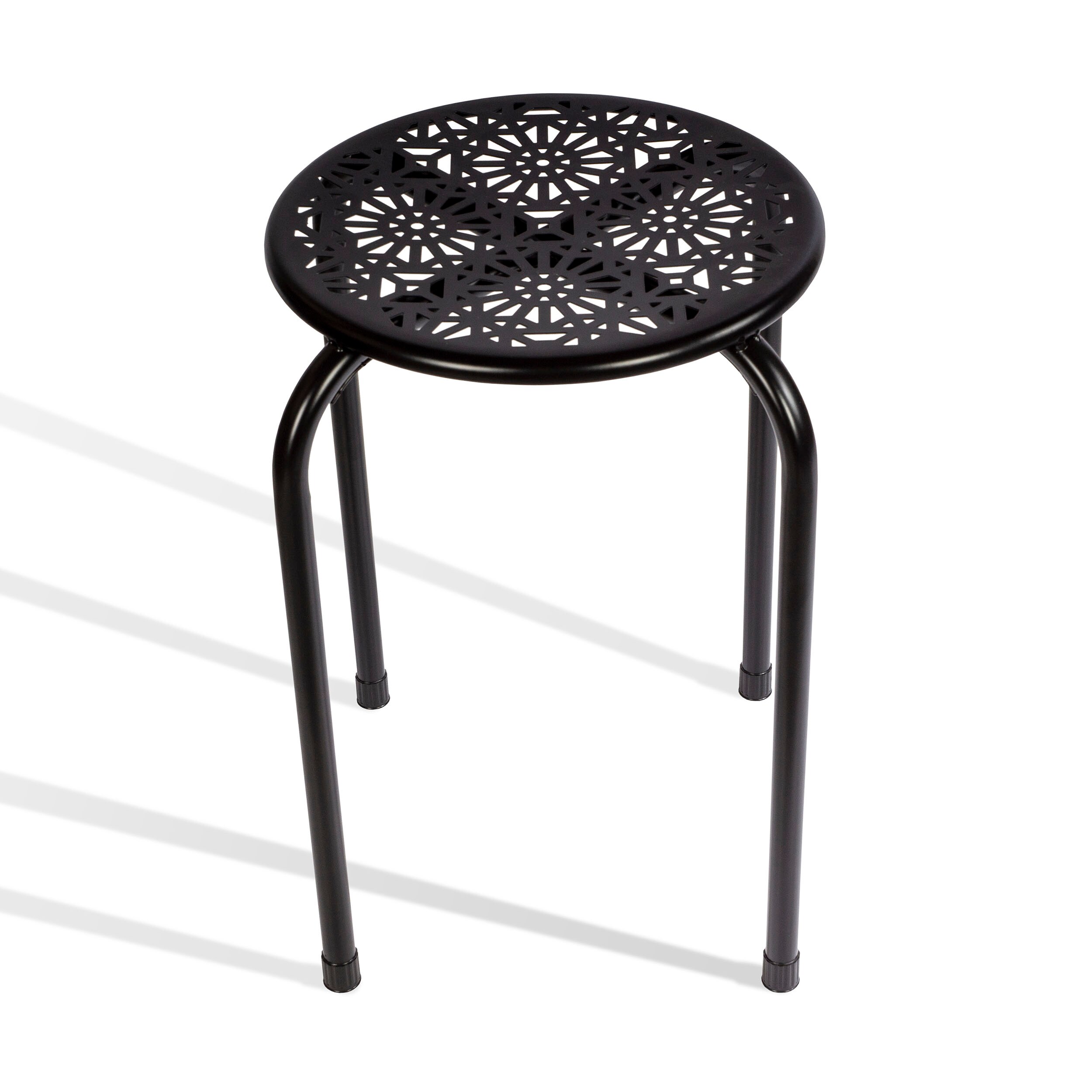 Atlantic Daisy Set of 6 Black 17.5 in H Small Metal Bar Stool in