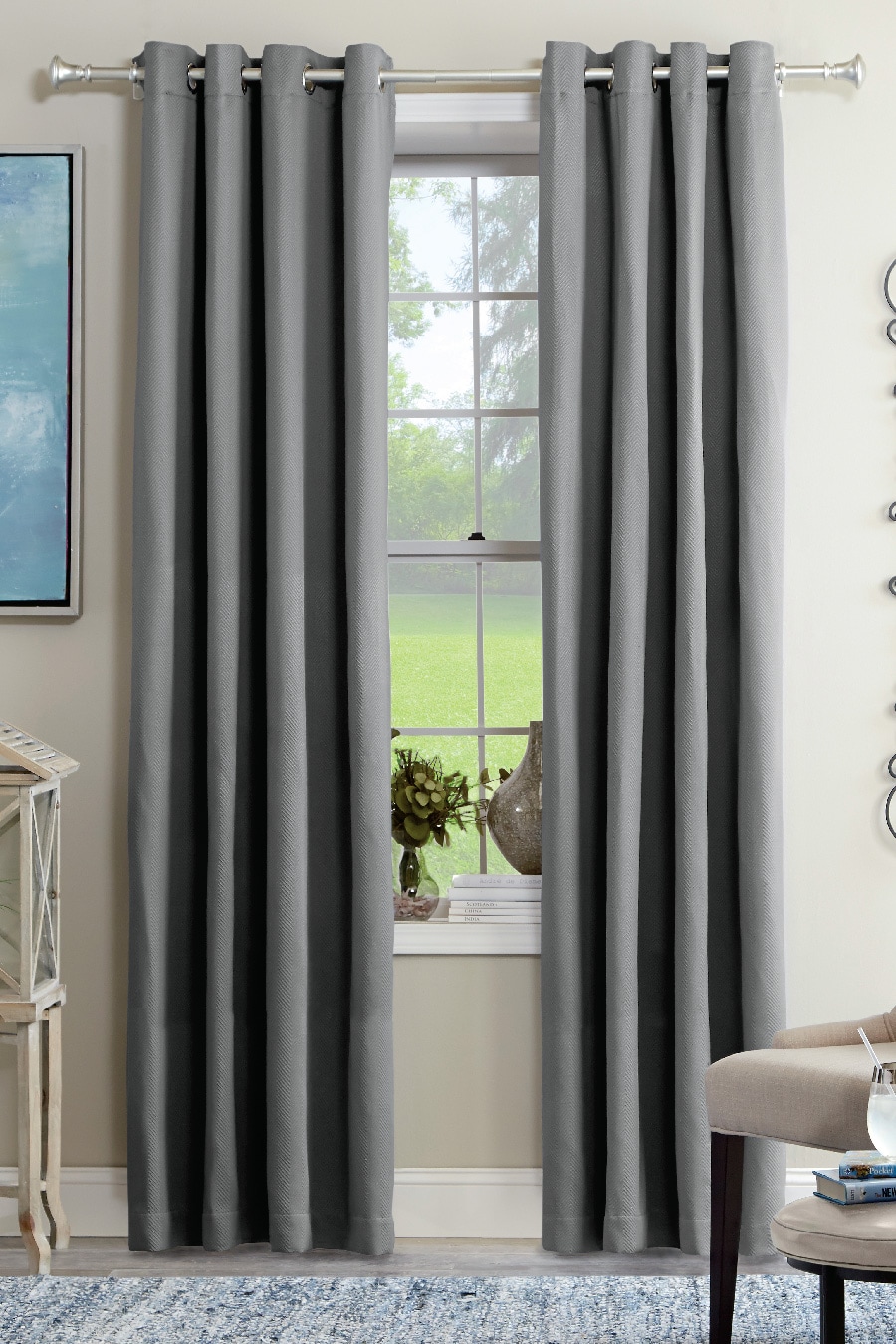 Velcro Curtains, Bedroom Shading Curtains (1 Piece)beige