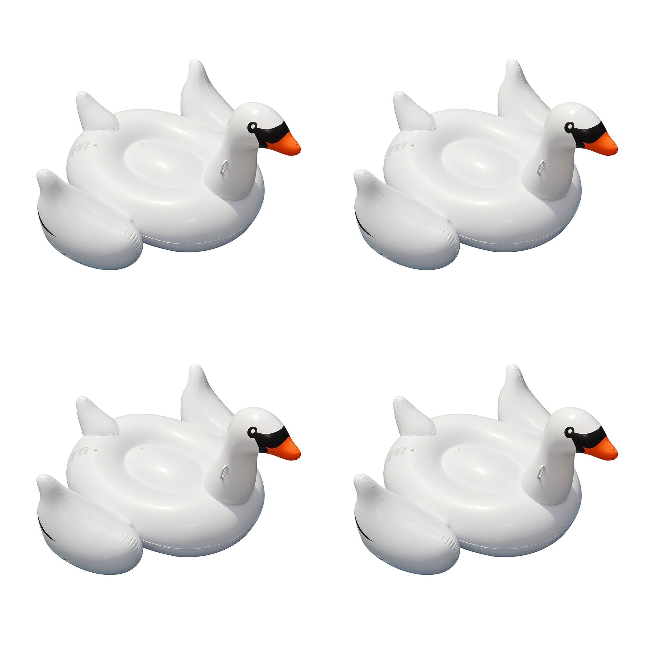 Swimline 43766 75-Inches x 48-Inches 2 -Seat White/PVC vinyl Inflatable ride-on 4 -Pack