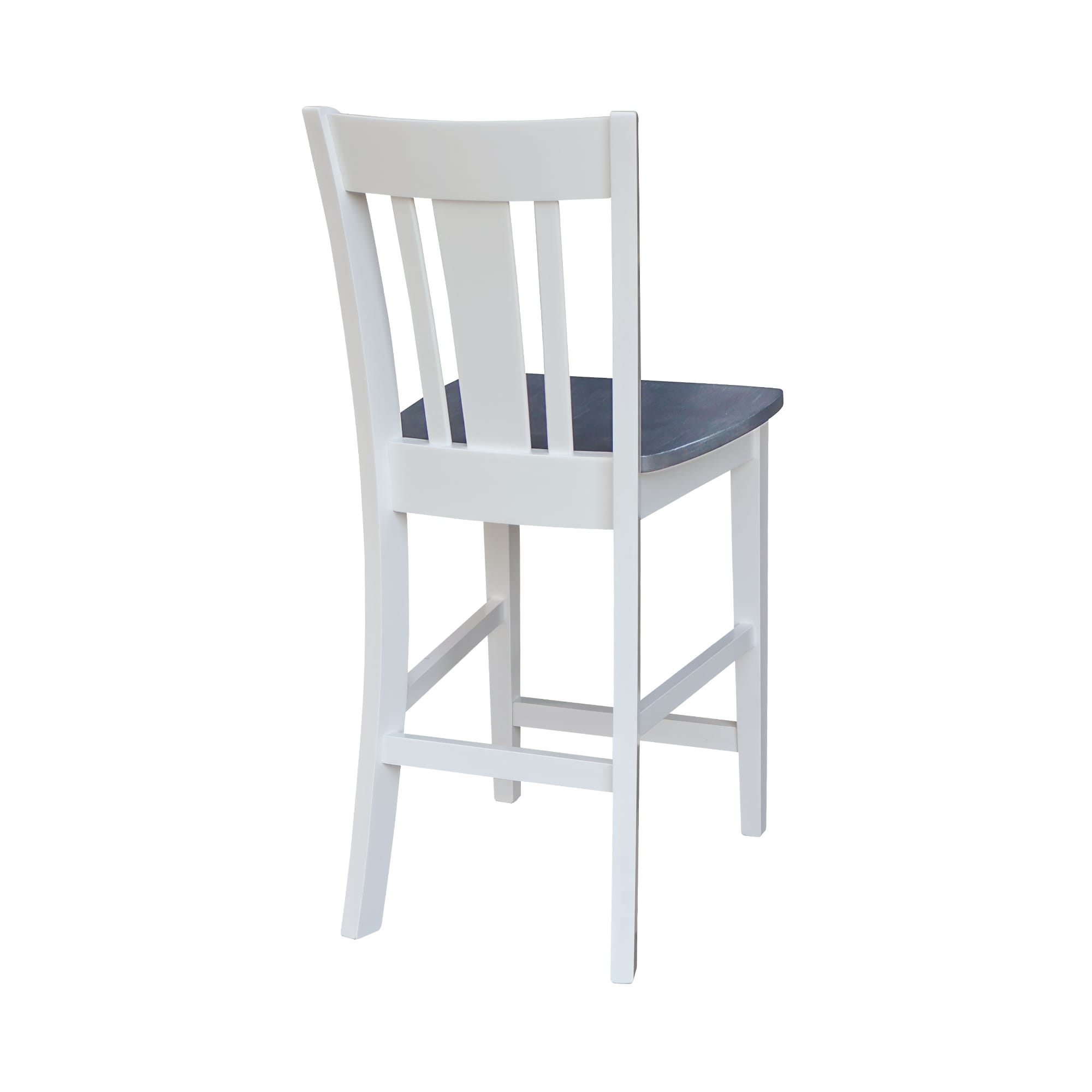 San Remo 24" White and Heather Gray Solid Hardwood Counter Stool