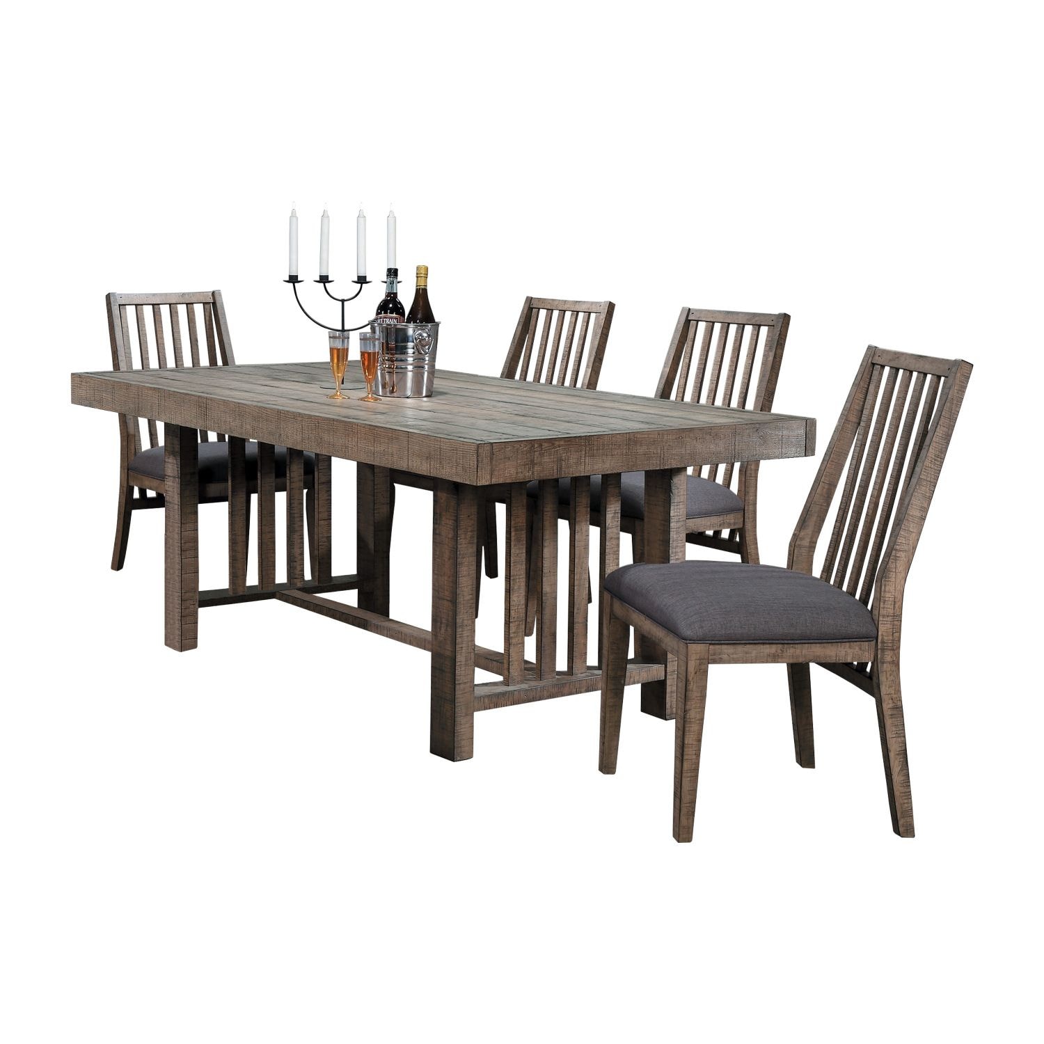 JASMODER B011S00220 Brown Mix Contemporary/Modern Dining Room Set with Rectangular Table ( Seats 4 )