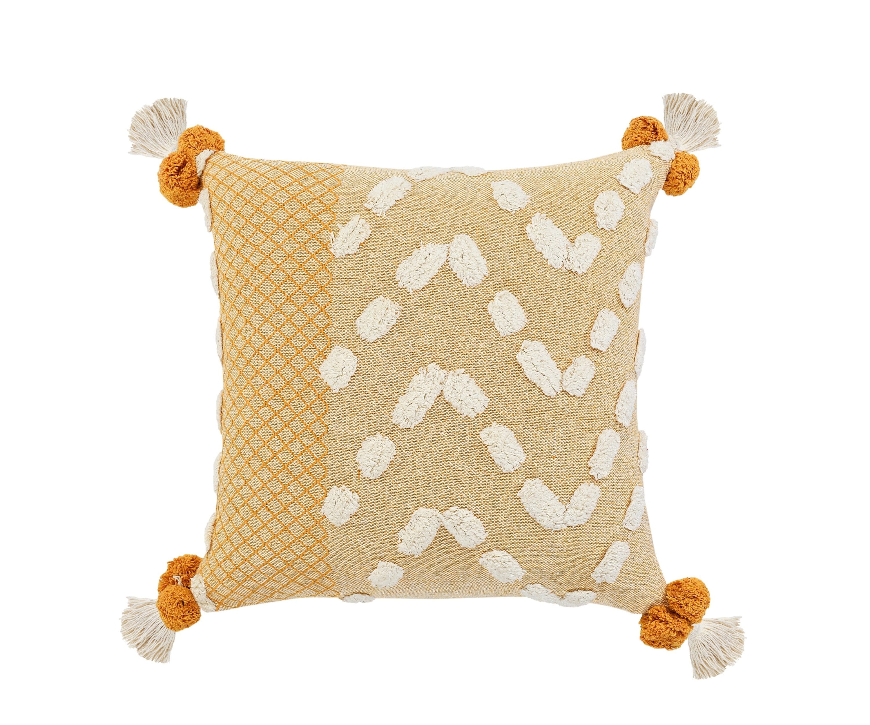 Geo tufted 2024 tassel throw pillow