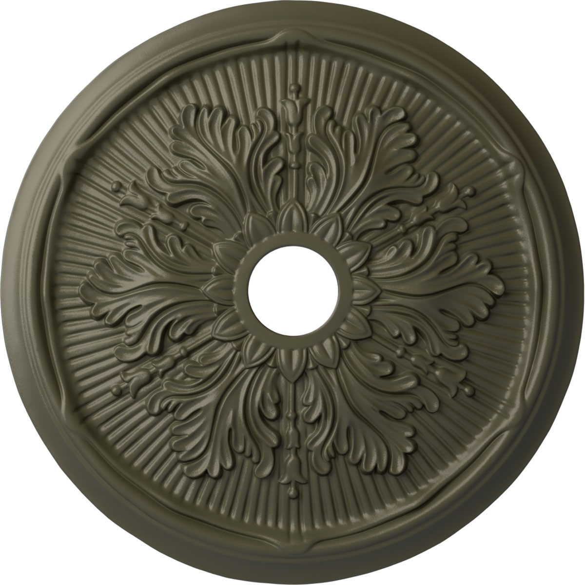 Ekena Millwork CM23LUWHF Luton Leaf 23.75-in W x 23.75-in L Painted Witch Hazel Polyurethane Whole Ceiling Medallion