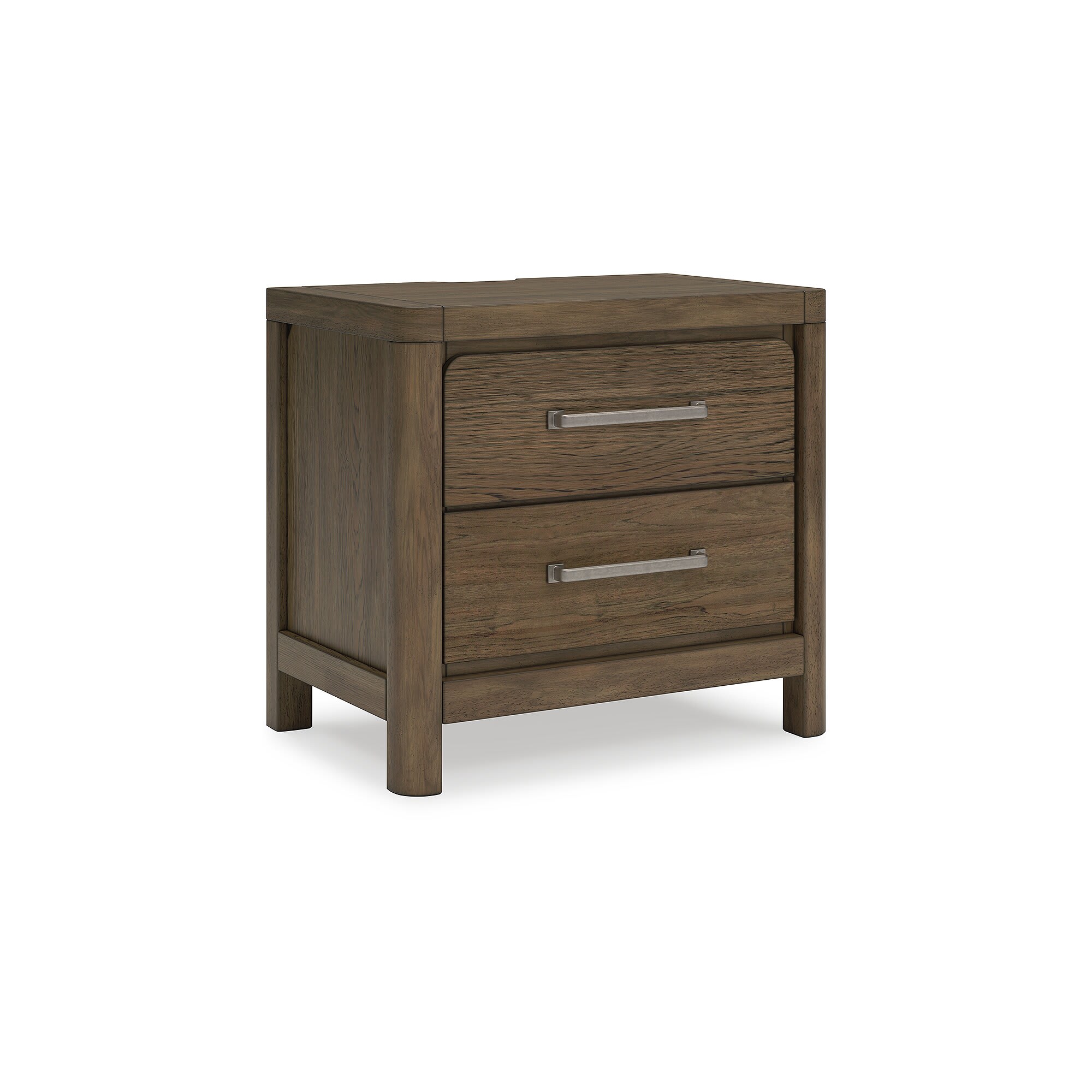 Signature Design by Ashley B974-92 Cabalynn Light Brown Modern Nightstand with USB Charging Ports and 2 Drawers