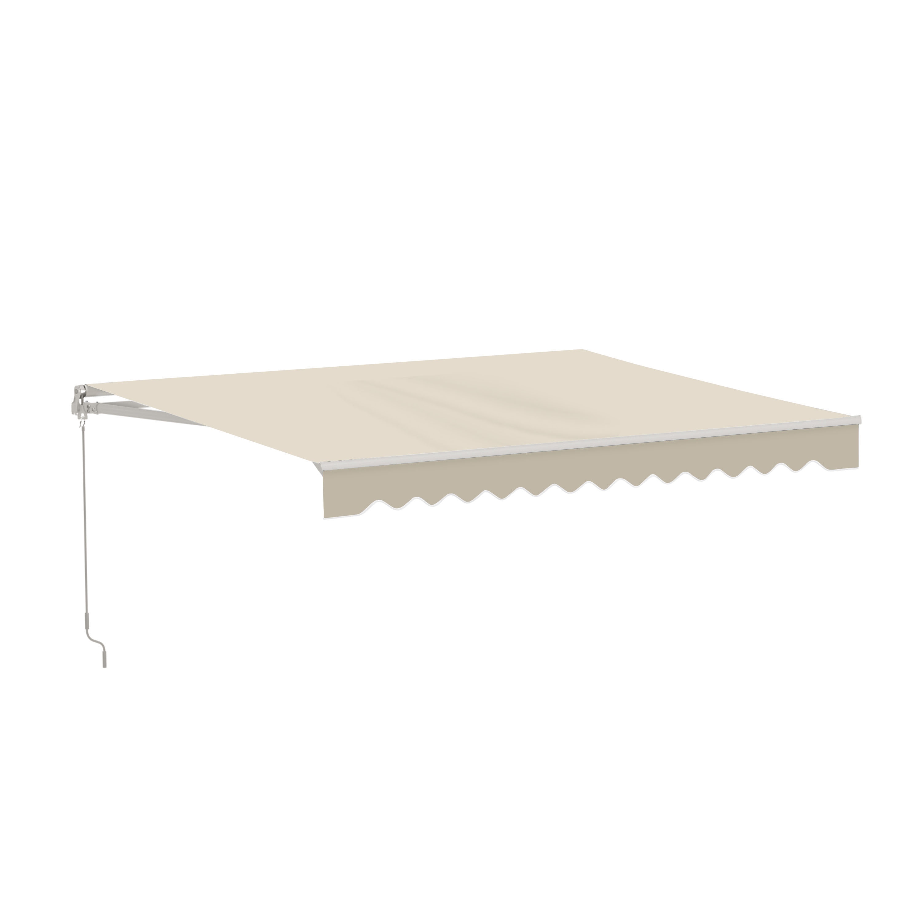 ALEKO AW10X8IVORY29-LO 120-in Wide x 96-in Projection x 10-in Height Metal Ivory Solid Manual Retractable Patio Awning