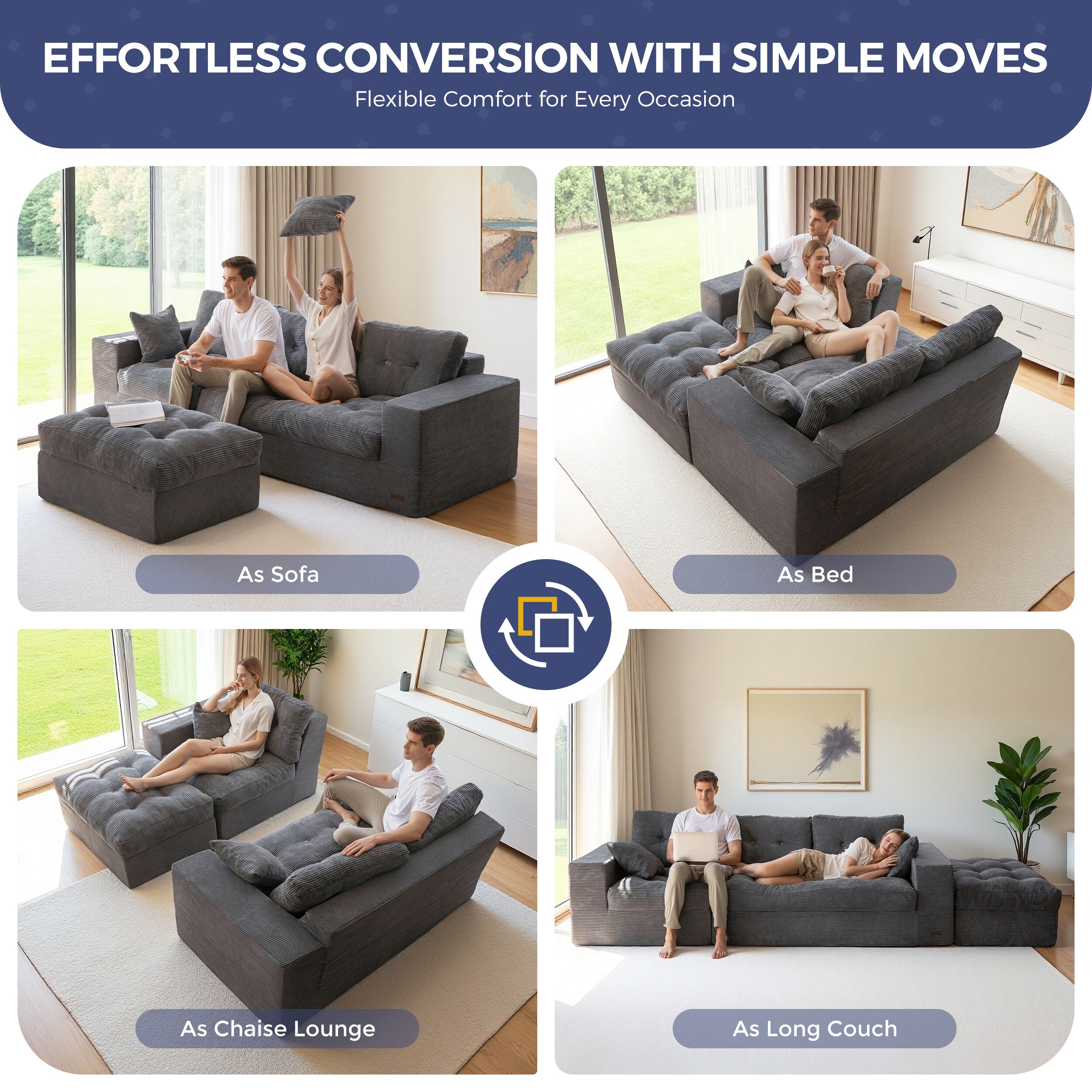 MAXYOYO M1-A121-GREY+104 Sofas-Loveseats - View #5