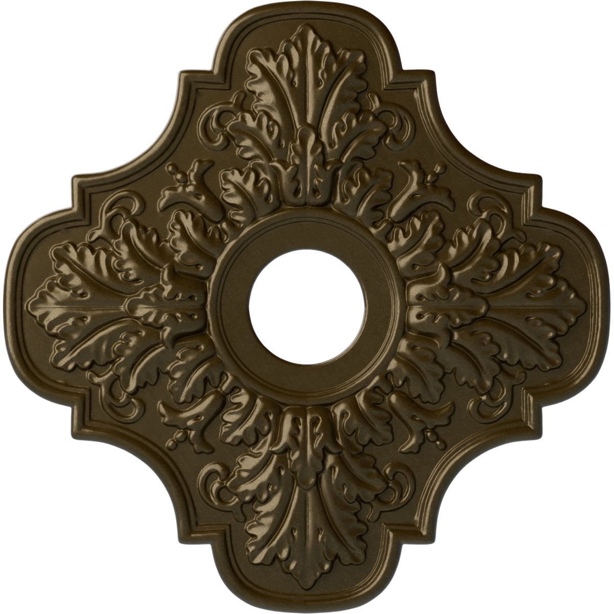 Ekena Millwork CM17PEBRS Peralta 17.75-in W x 17.75-in L Painted Brass Polyurethane Whole Ceiling Medallion