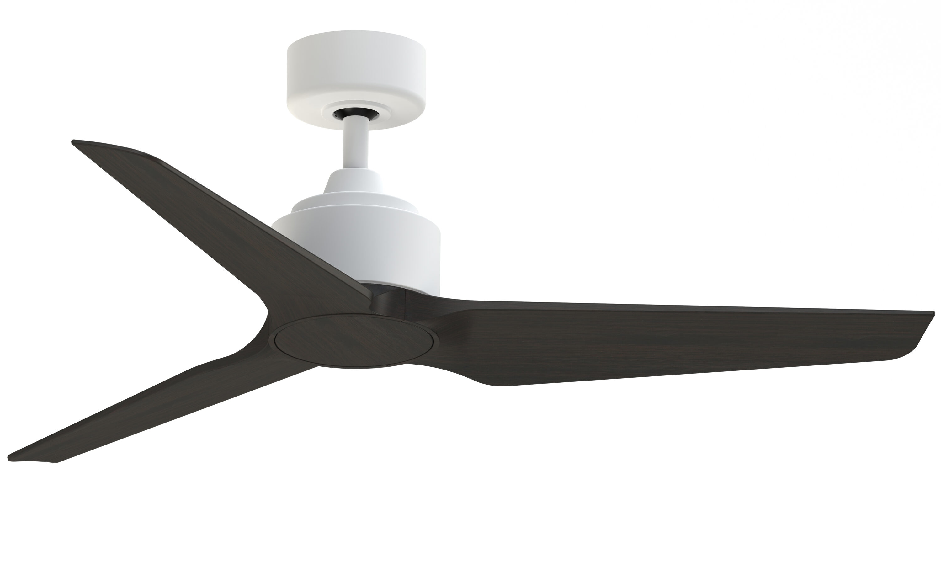 Fanimation FPD8514MWW-48DWAW TriAire Custom 48-in Outdoor Smart Matte White with Dark Walnut Blades Propeller Ceiling Fan Light Kit Compatible - Remote Included ( 3 -Blade )