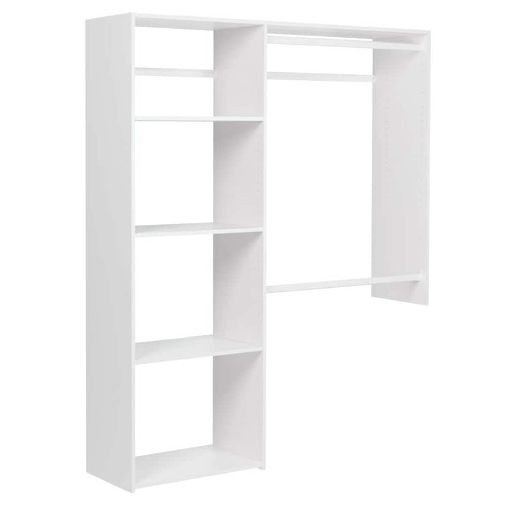 Easy Track 3-ft to 5-ft W x 7-ft H White Solid Shelving Wood Closet System  in the Wood Closet Kits department at
