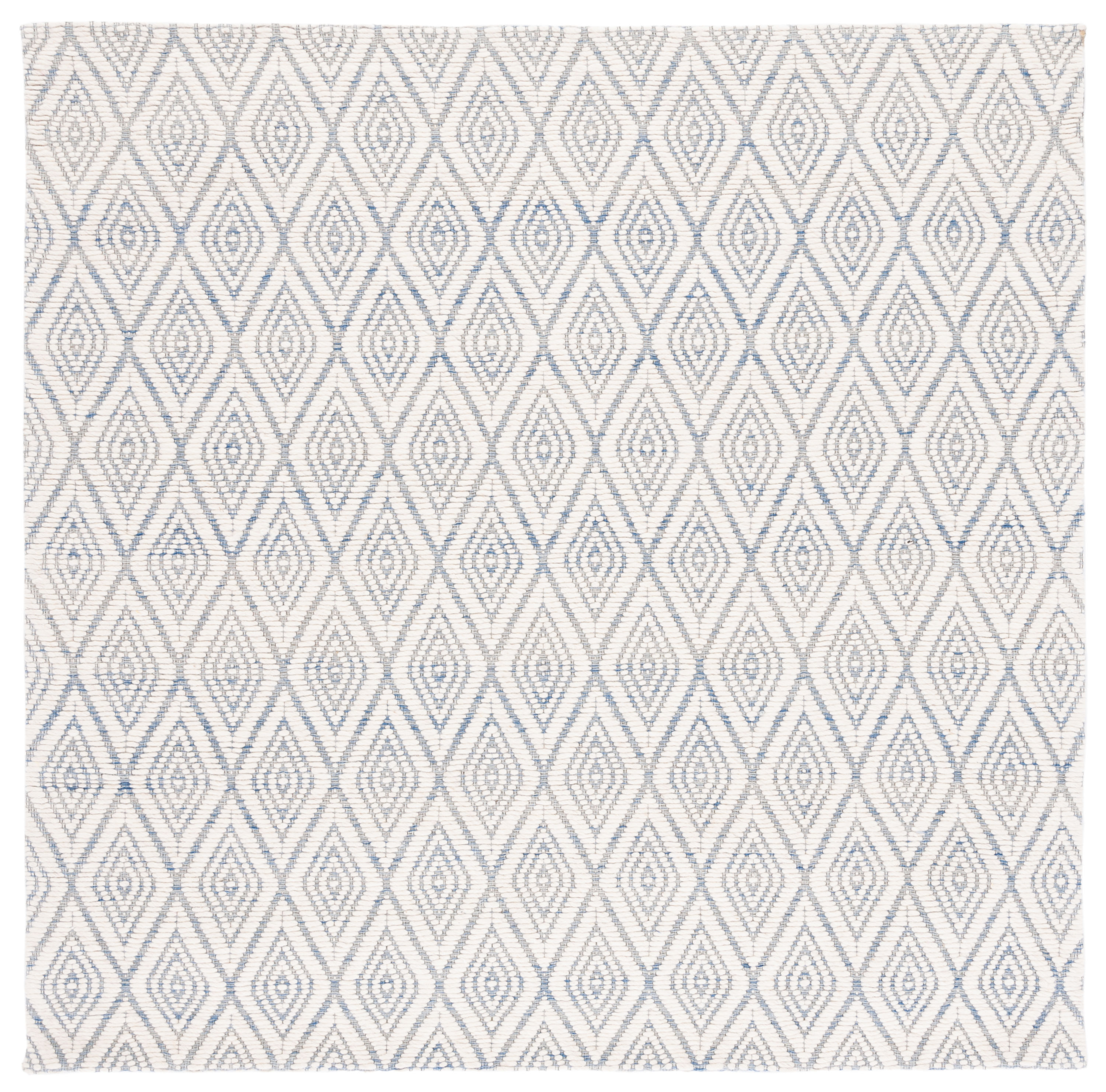 Safavieh MRB308M-6SQ Marbella Austra 6 x 6 (ft) Wool Blue/Ivory Square Indoor Geometric Bohemian/Eclectic Area rug