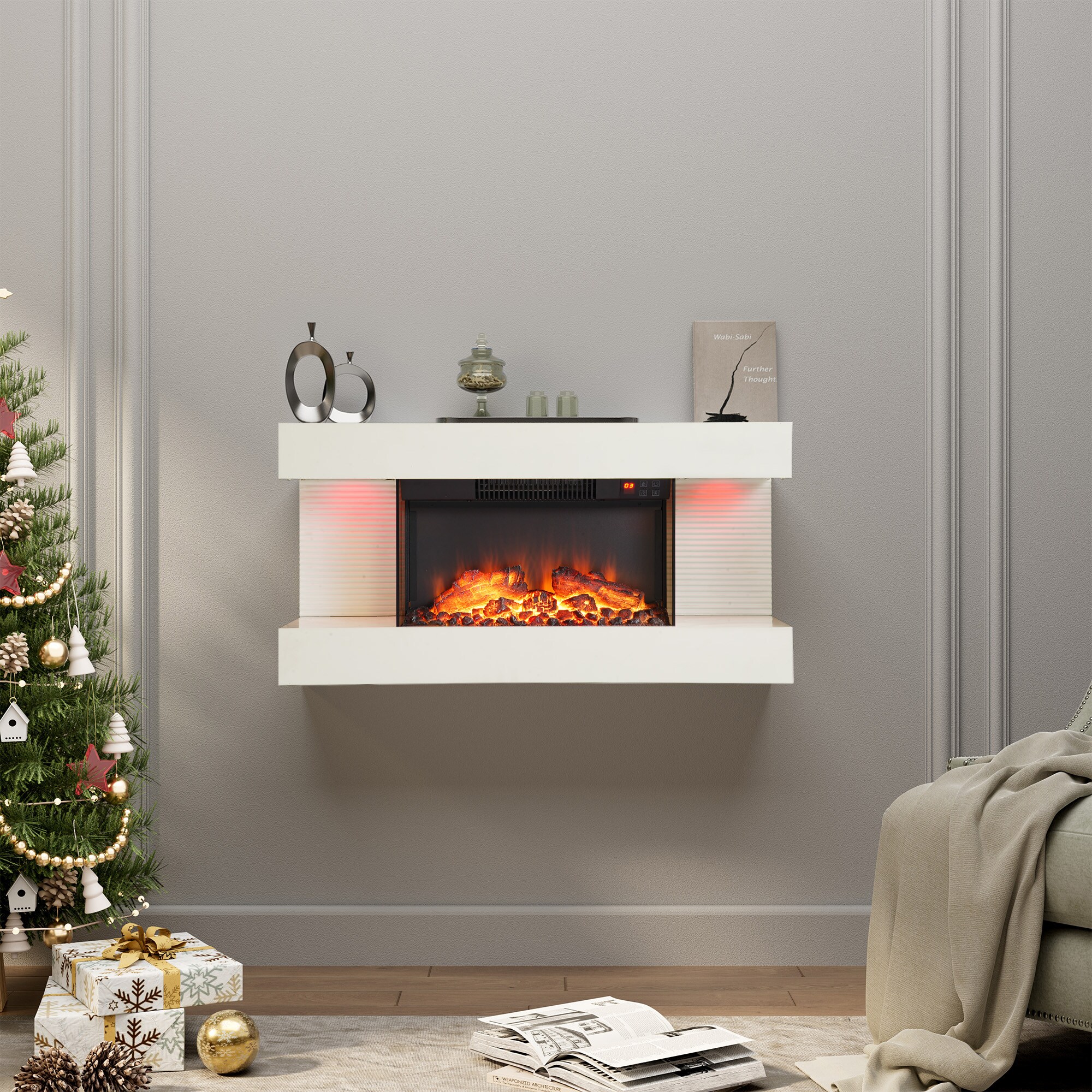 Clihome CL-WMTVS015-WHI-F018 Electric-Fireplaces - View #2