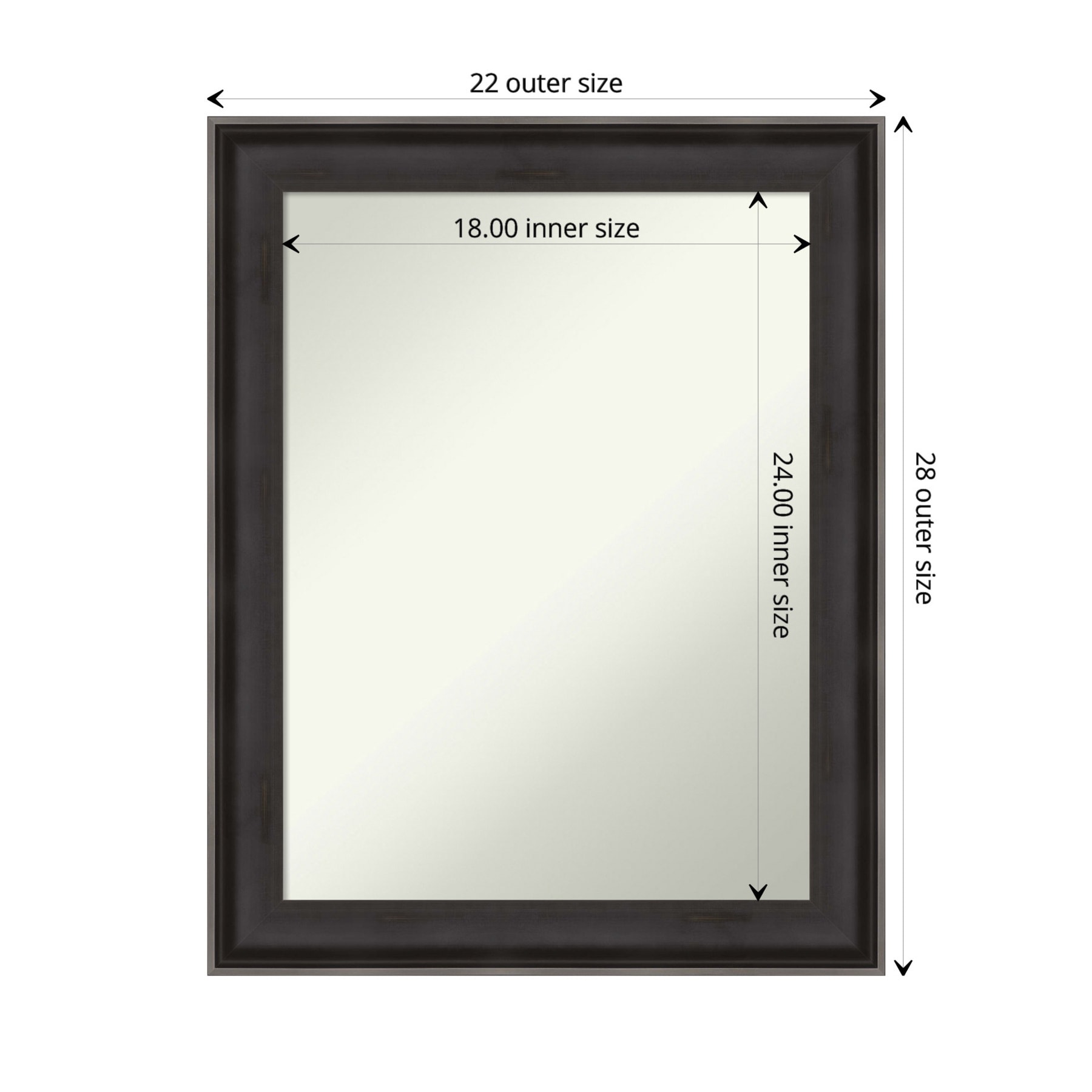 Allure Charcoal 28.5" x 22.5" Wood Framed Wall Mirror