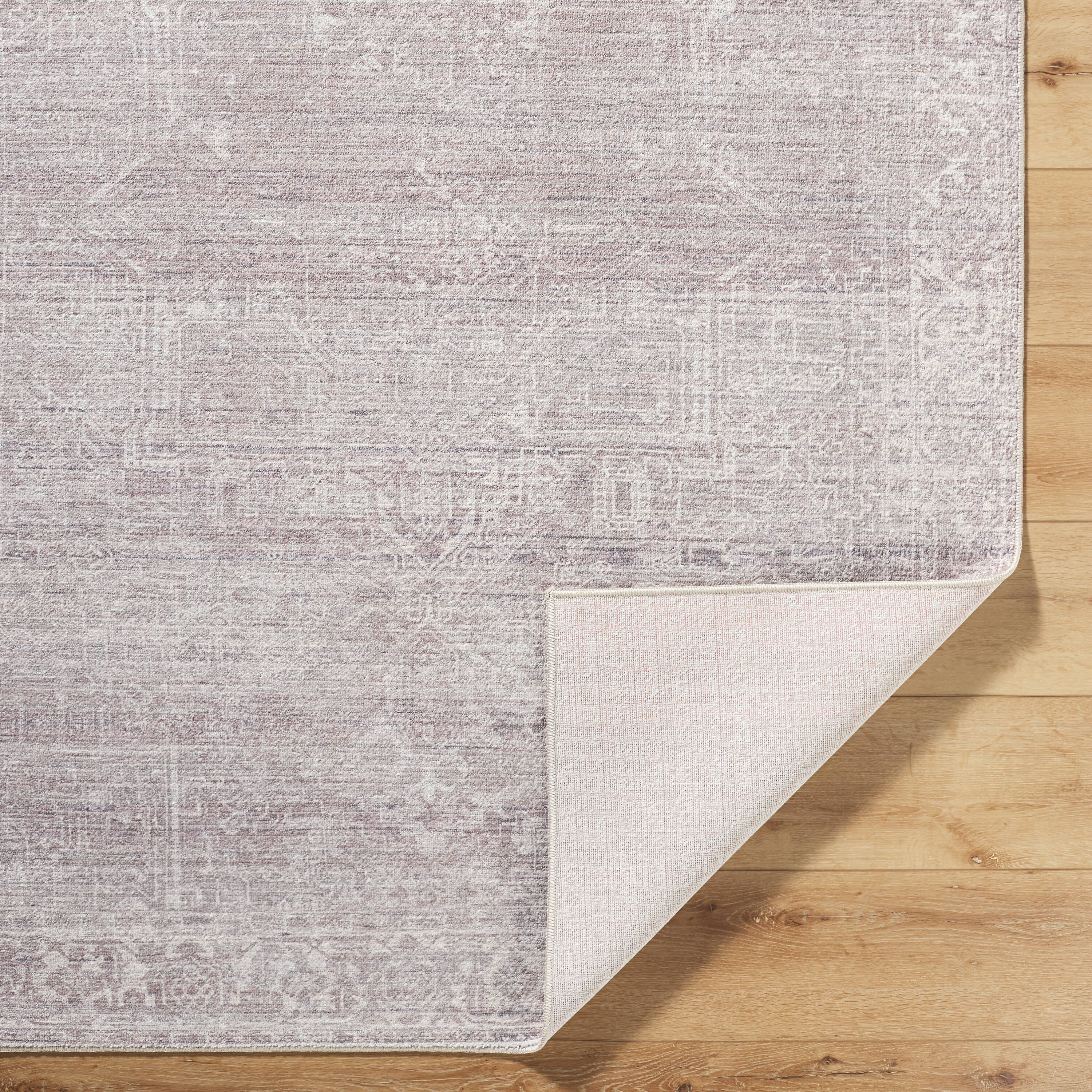 Medium Gray and Ivory Synthetic Medallion Area Rug