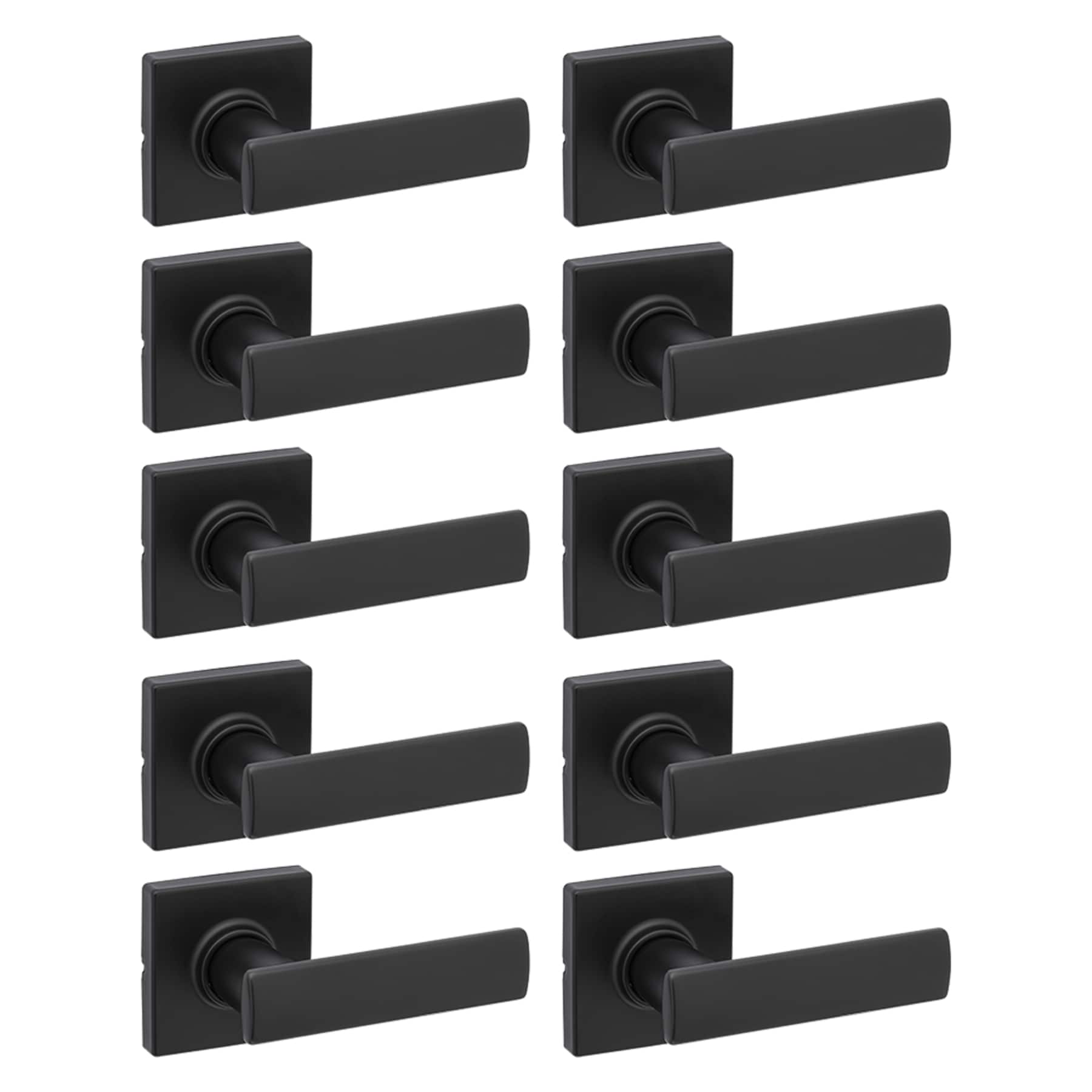 Kwikset 92001-653 Breton Matte Black Interior Hall/Closet Passage Door Handle Contractor pack 10 -Pack