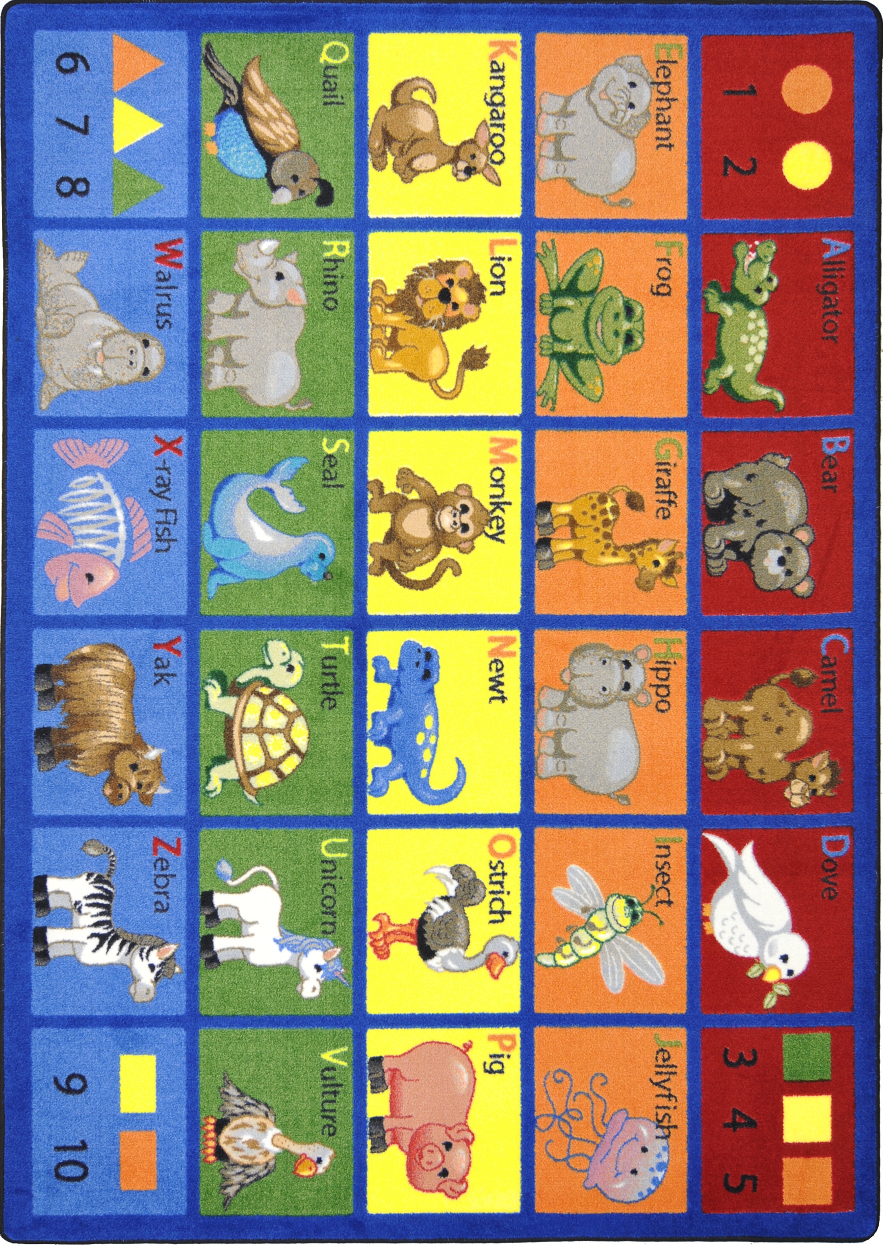 Joy Carpets 1623C-01 Kid Essentials 5 x 8 (ft) Tufted Nylon Multi Rectangular Indoor Area rug