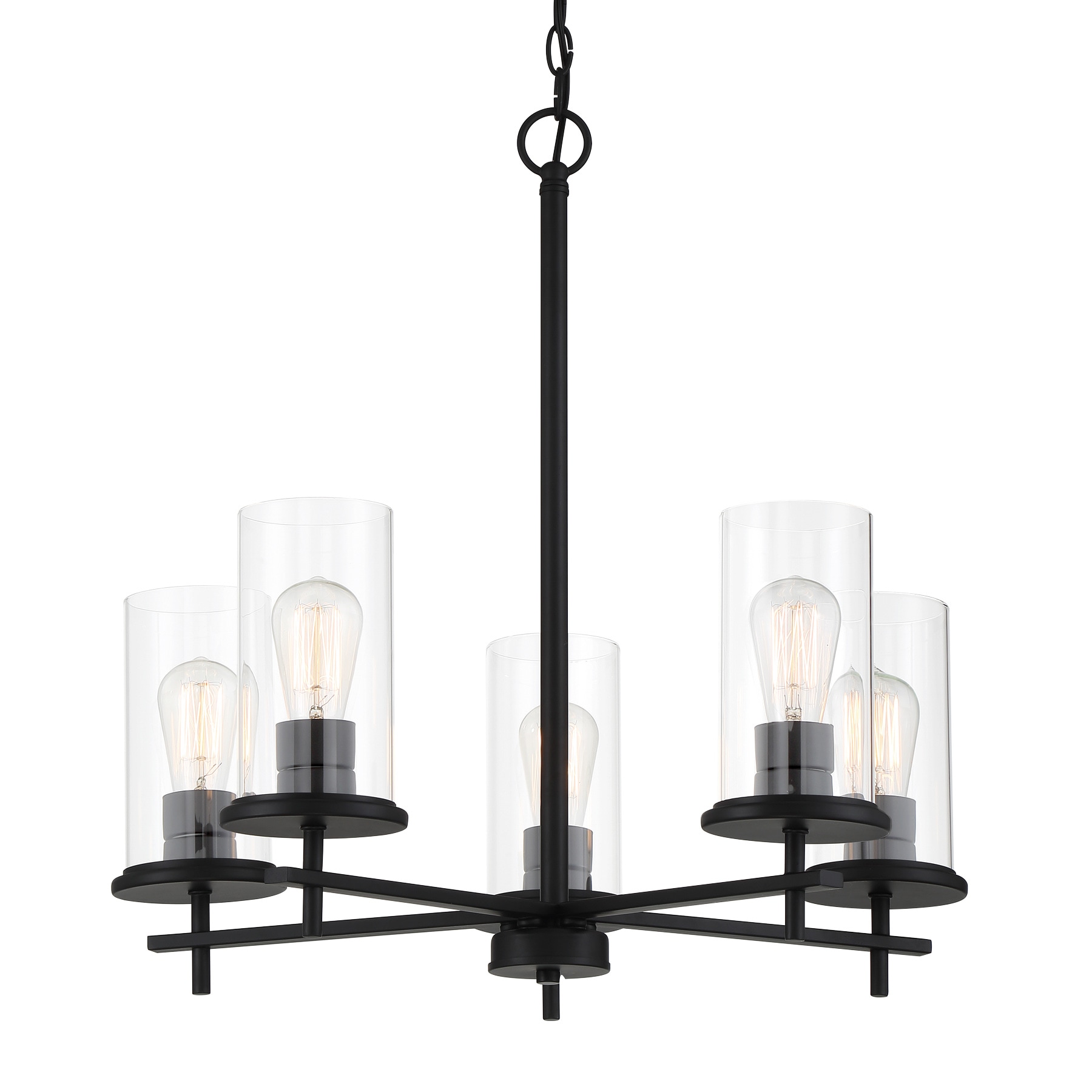 Minka Lavery 4095-66A Haisley 5 -Light Matte Black Transitional For Use in Bedrooms, Dining Rooms, Foyers, Kitchens, Living Rooms Chandelier
