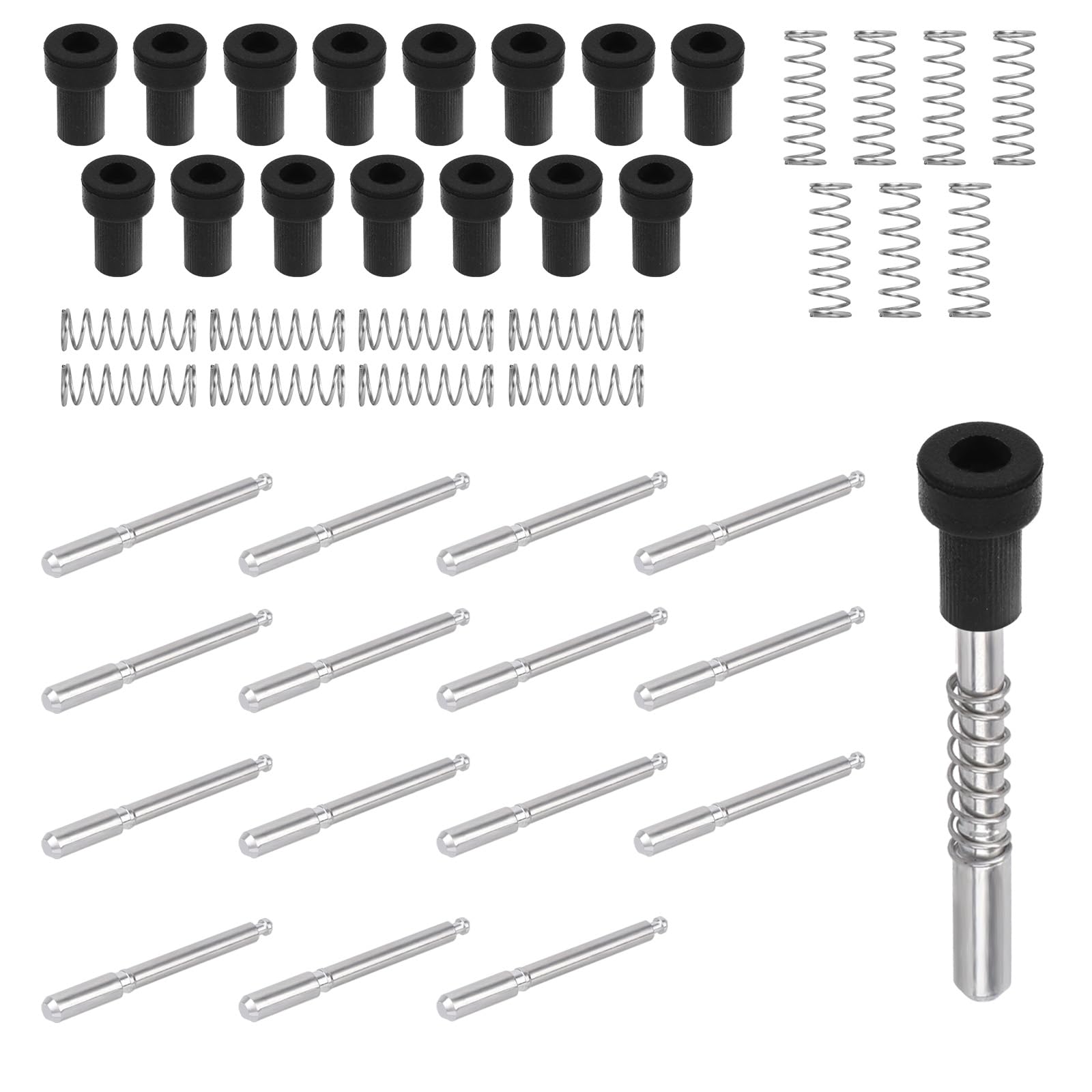 Aoibox  Adjustable Aluminum Alloy Window Screen Plunger Latch Kit with Caps and Springs 16 Piece 1 1 2 in Pins