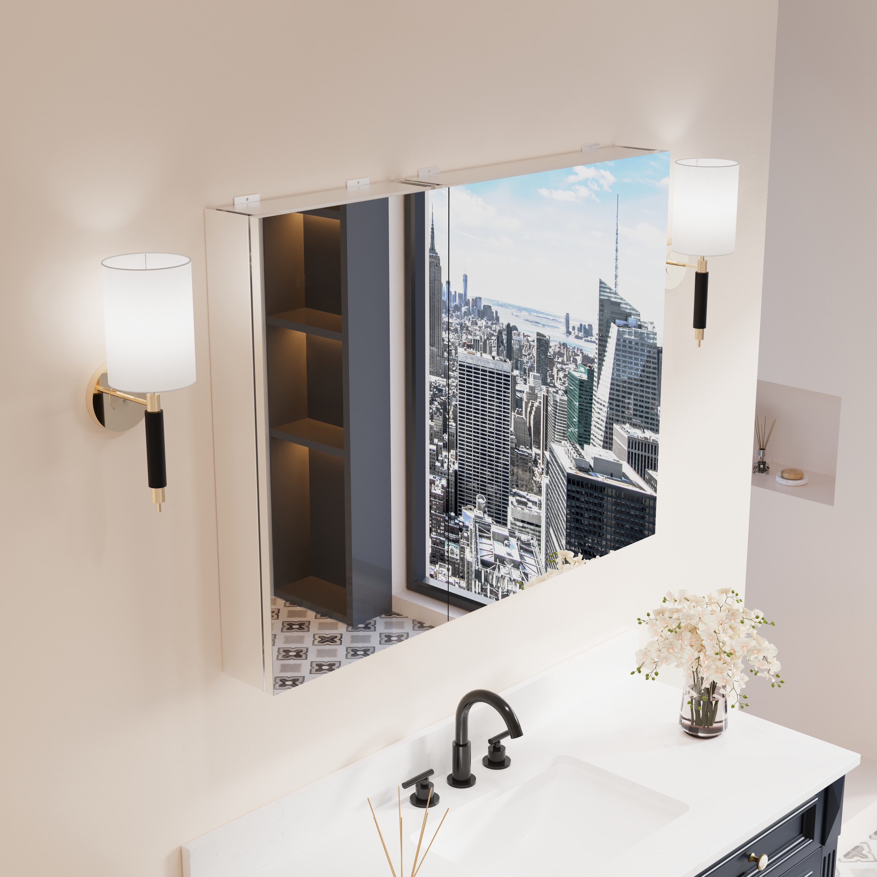 Forclover HBM-2820WH Bathroom-Medicine-Cabinets - View #3