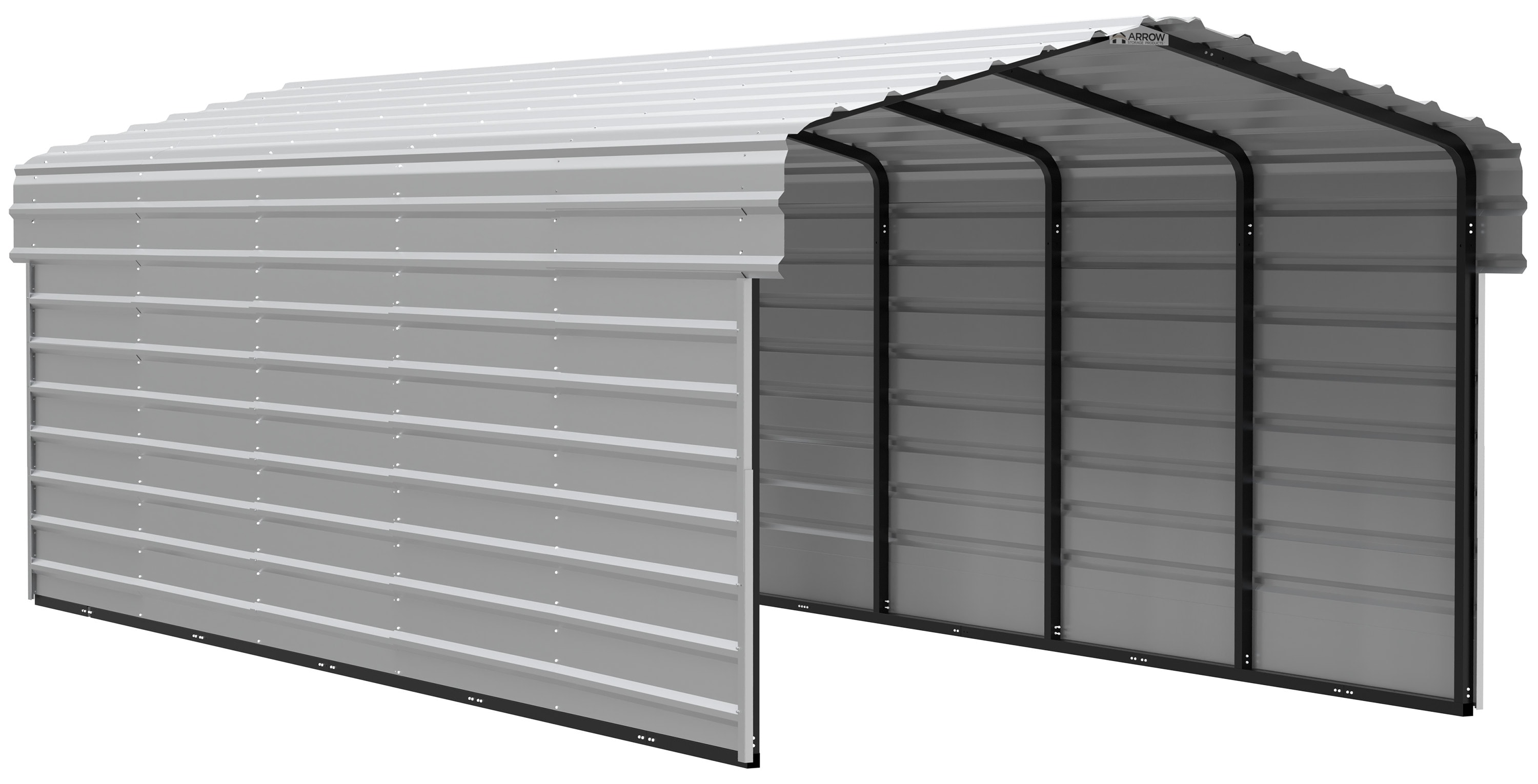 Arrow CPH102407ECL2 10-ft W x 24-ft L x 7-ft H Eggshell Metal Carport with Metal Roof