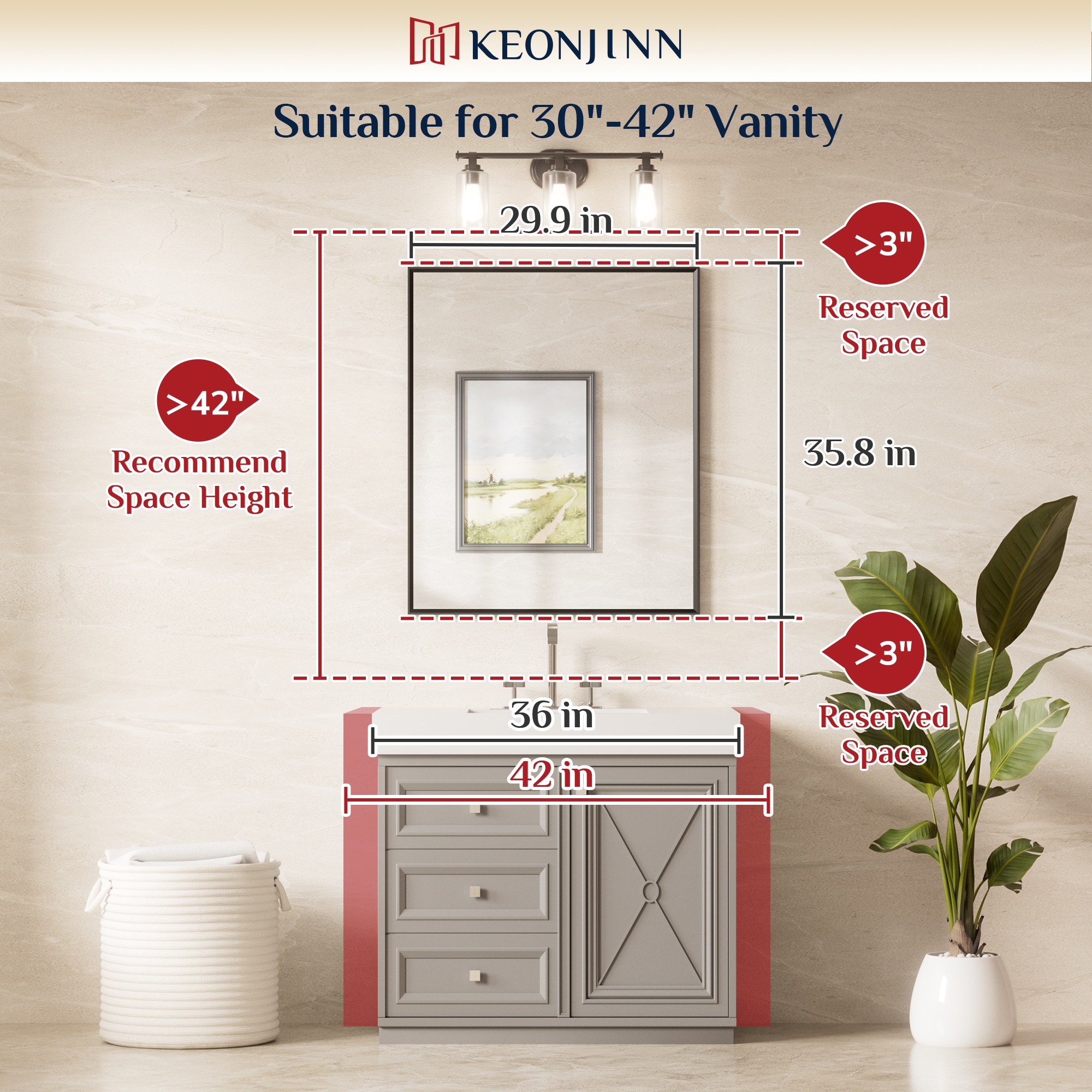 Keonjinn LW-25F-7691BN Decor-Mirrors - View #9