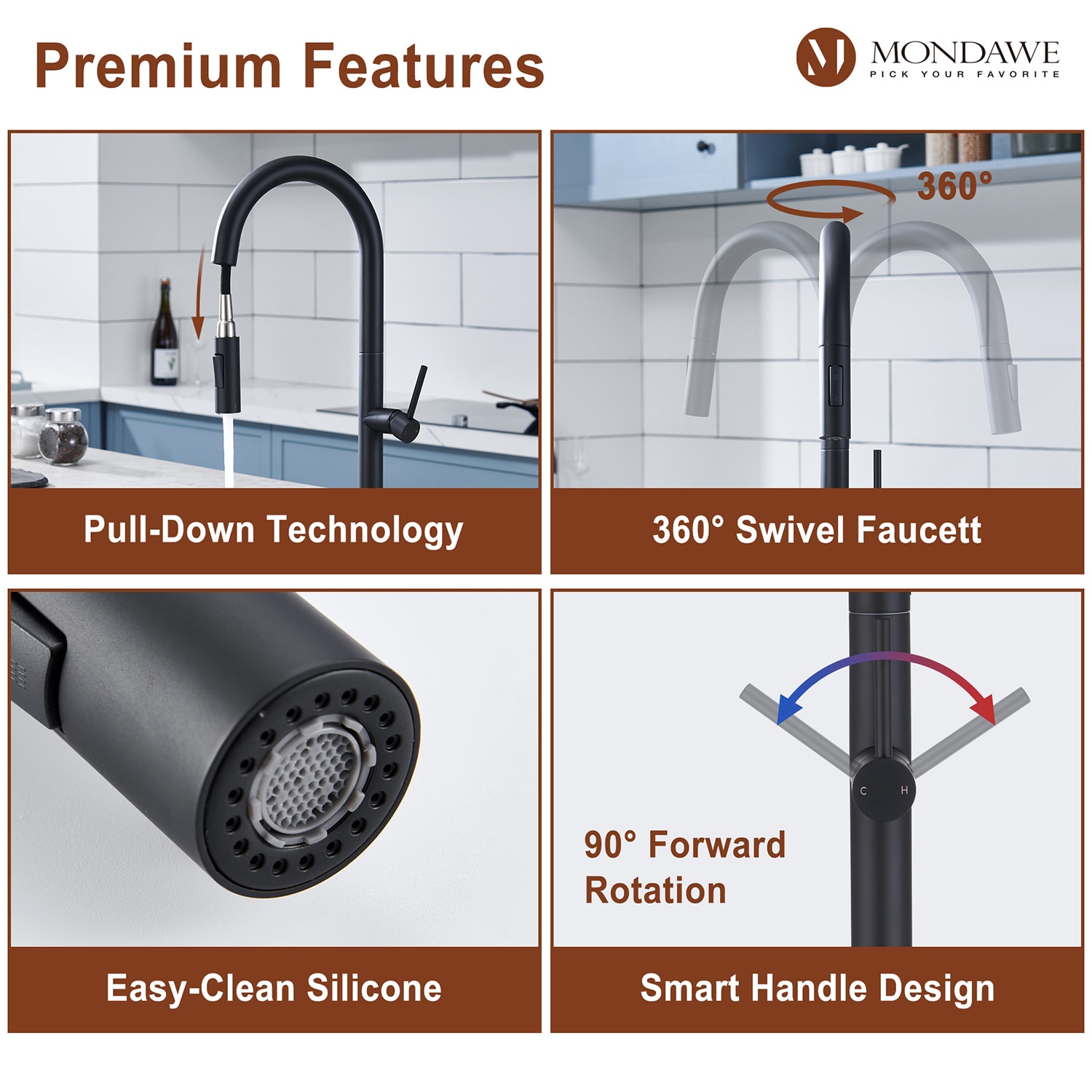 Mondawe AM-K546-MB Kitchen-Faucets - View #6