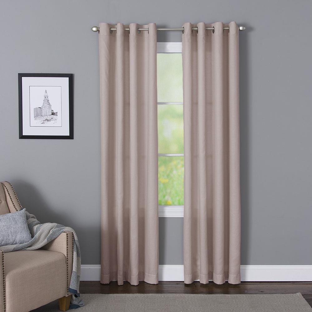 LIVING LOGIC X768  .08195ZBG 95-in Blush Light filtering Grommet Single curtain panel