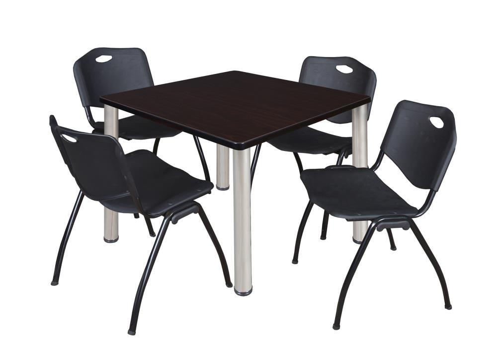 Regency TB4242MWBPCM47BK Breakroom Brown 4-Person Training Table (42-in W x 29-in H)