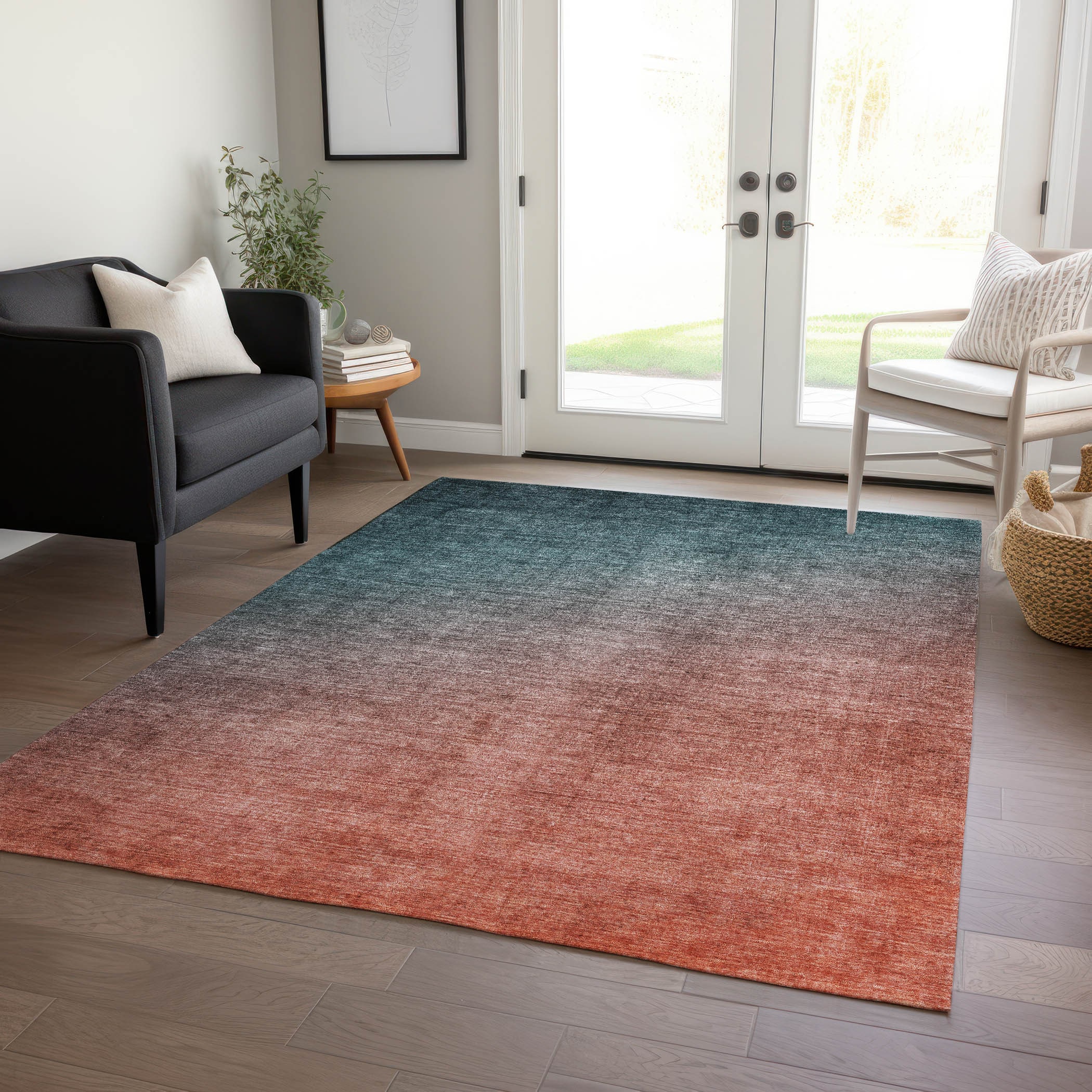 Addison Rugs ACN569TE8X10 Chantille ACN569TE 8 x 10 (ft) Polyester Teal Rectangular Indoor/Outdoor Geometric Machine washable Area rug