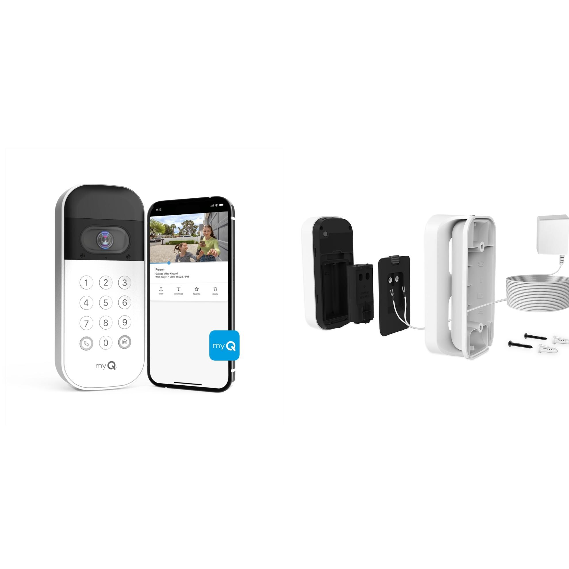 Chamberlain  myQ Video Smart Wireless Garage Door Opener Keypad plus Wired Power Adapter Kit