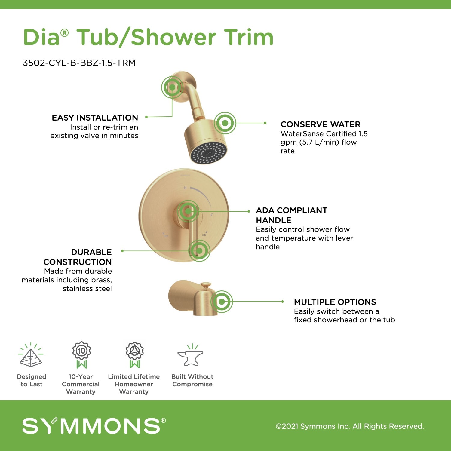 Symmons 3502CYLBBBZ1.5TRM Tub-Shower-Faucets - View #3