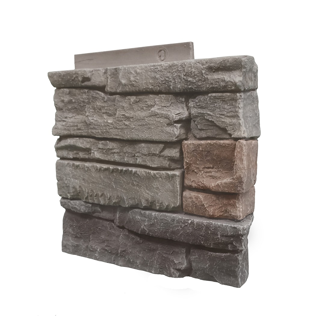 GenStone Stacked Stone Corner Panel Right 0.98-sq ft Kenai Faux Stone ...