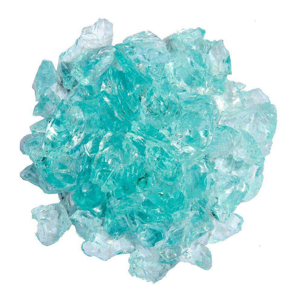 Hiland RGLASS-AQ Az Patio Heaters Recycled Fire Pit Fire Glass In Aqua