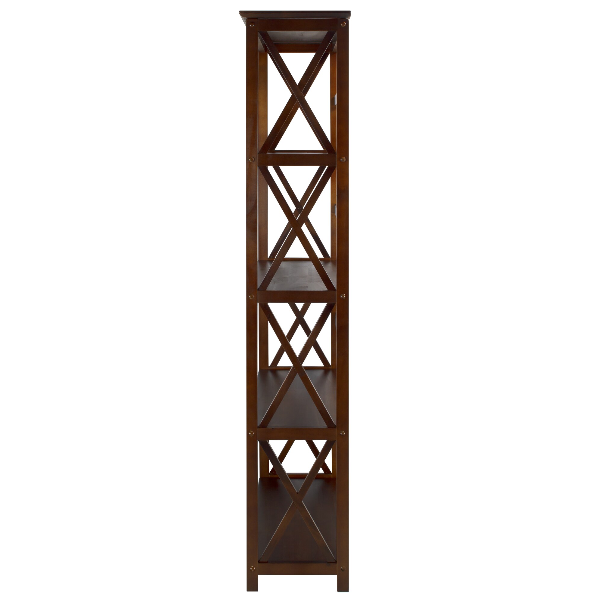Montego Dark Walnut 5-Shelf Wood Bookcase