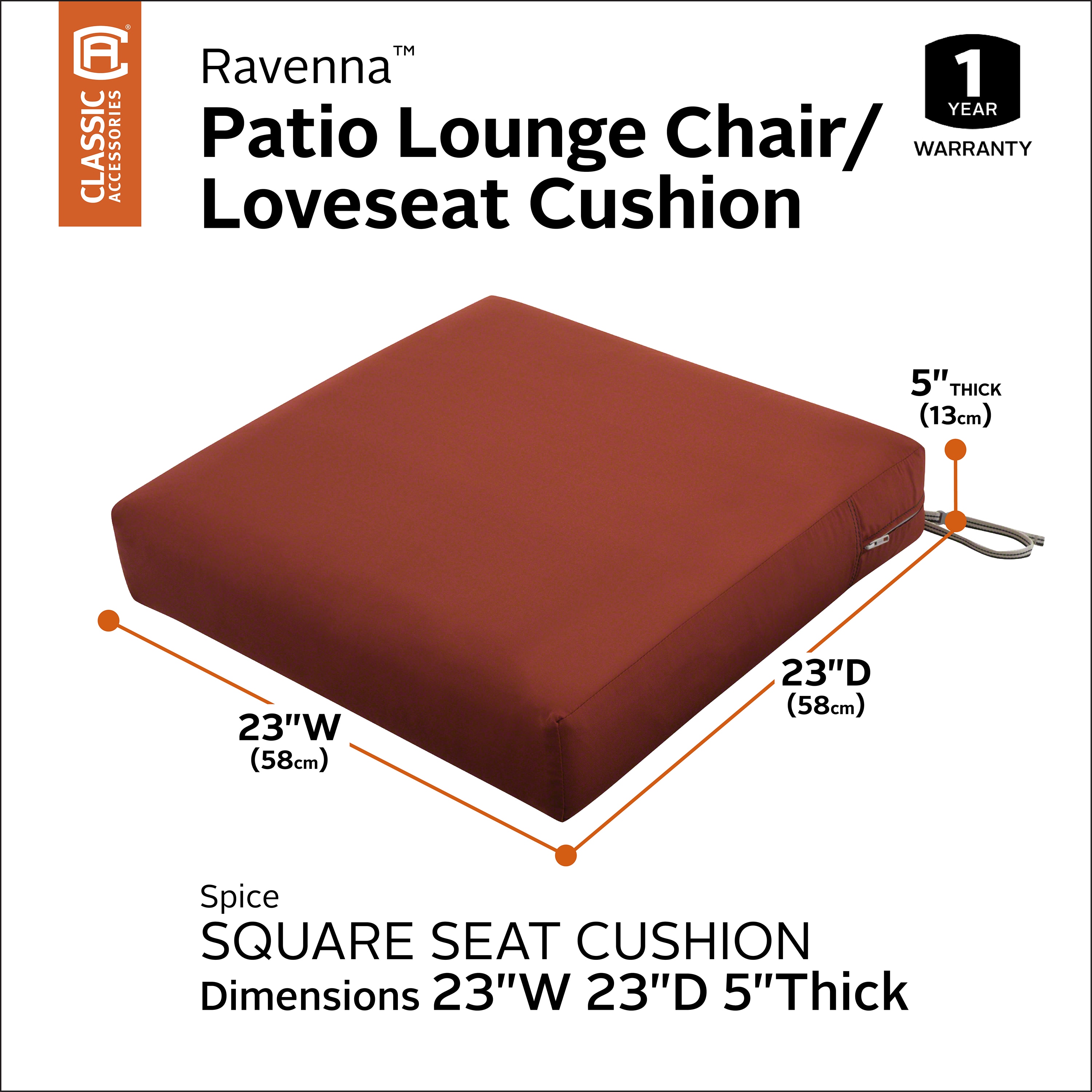 Classic Accessories 62-019-SPICE-EC Patio-Furniture-Cushions - View #6