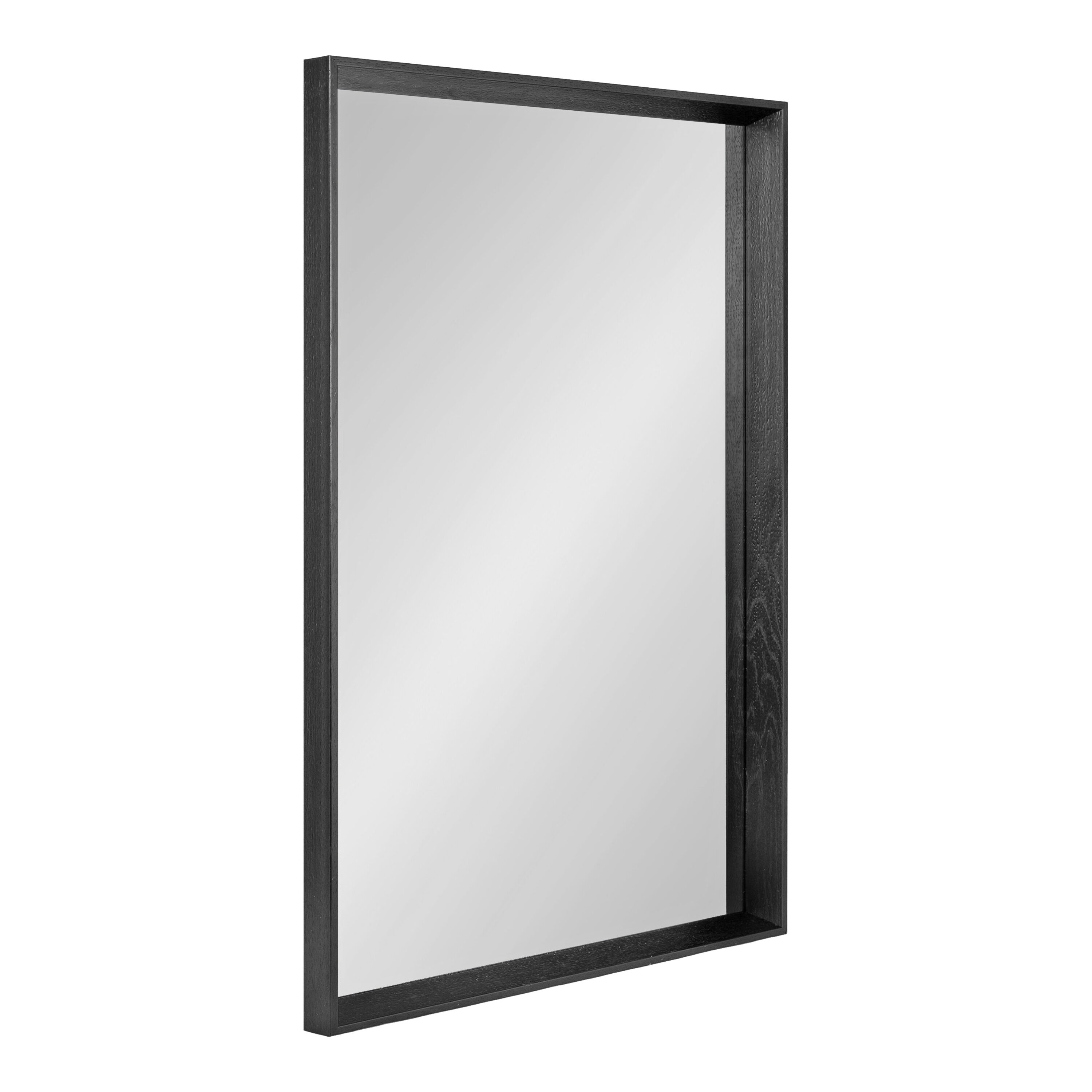 Kate and Laurel 225685 Quato 24.00-in W x 36-in H Rectangle Black Framed Wall Mirror