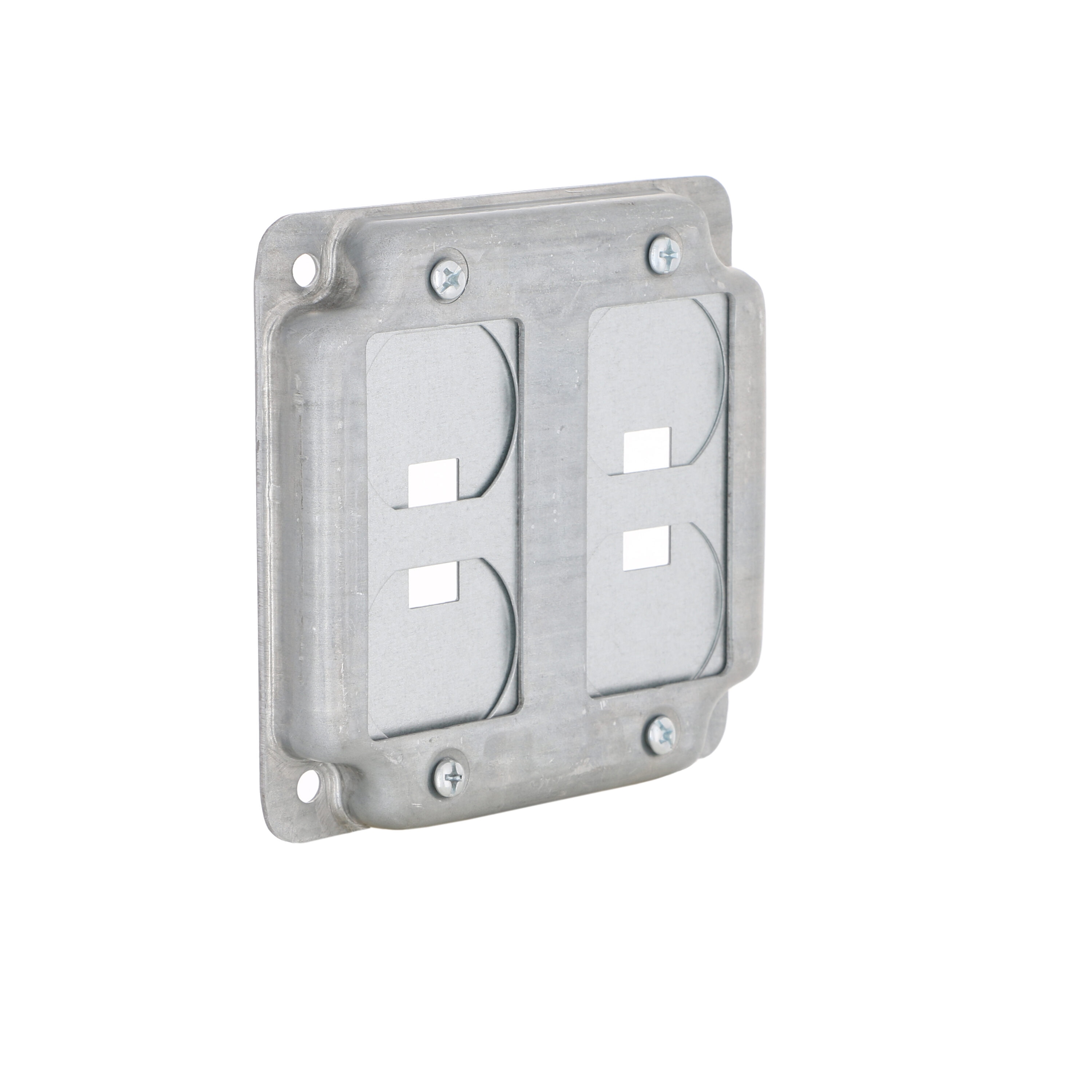 Hubbell RACO 2-Gang Square Metal Electrical Box Cover in the 