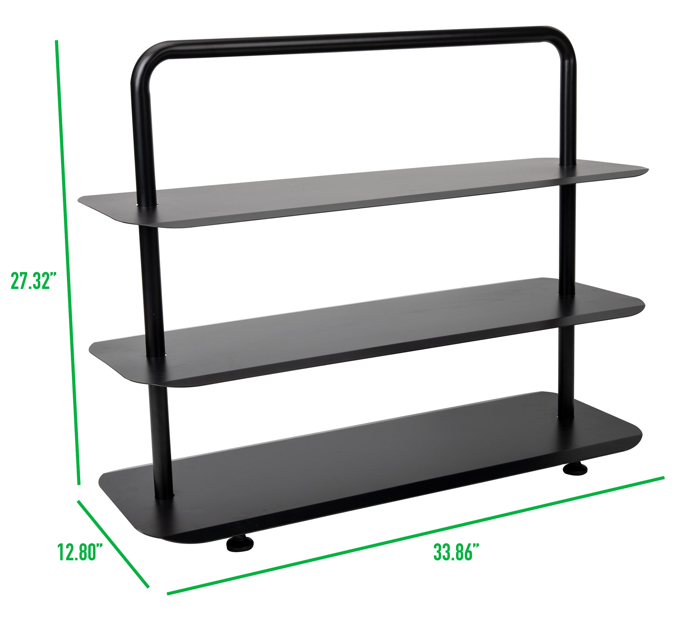 SORCEDAS Shoe Rack 3 Tier Black Wide Metal Storage Organizer Shelf with  Removable Side Pockets for Closet, Entryway,Garage, Bedroom, Cloakroom  (Black