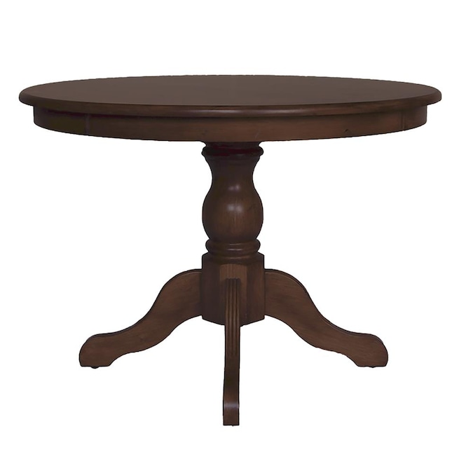 Ina Cottage Pedestal Table, Brown Round Table