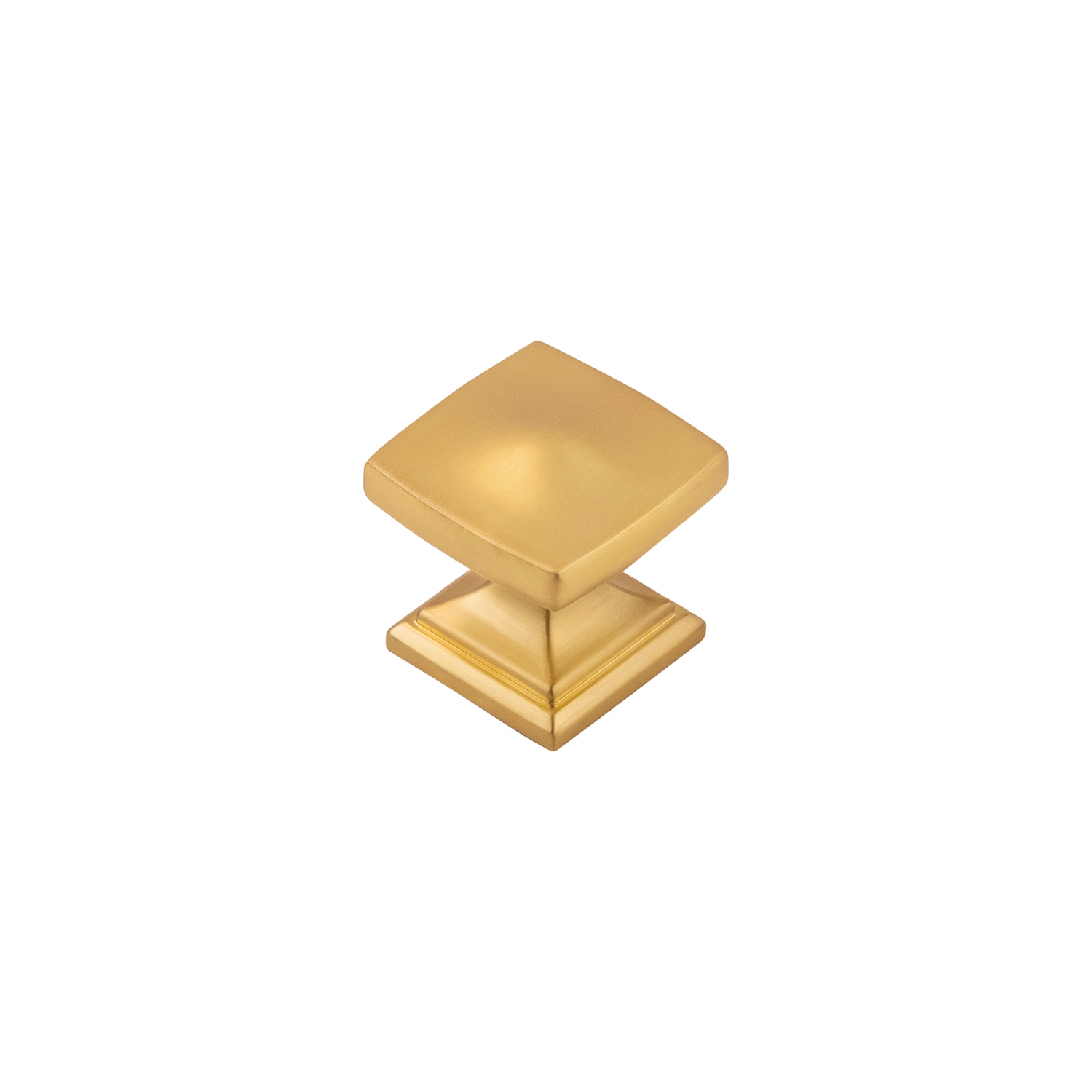 Brushed Golden Brass Square Cabinet Knob 10-Pack