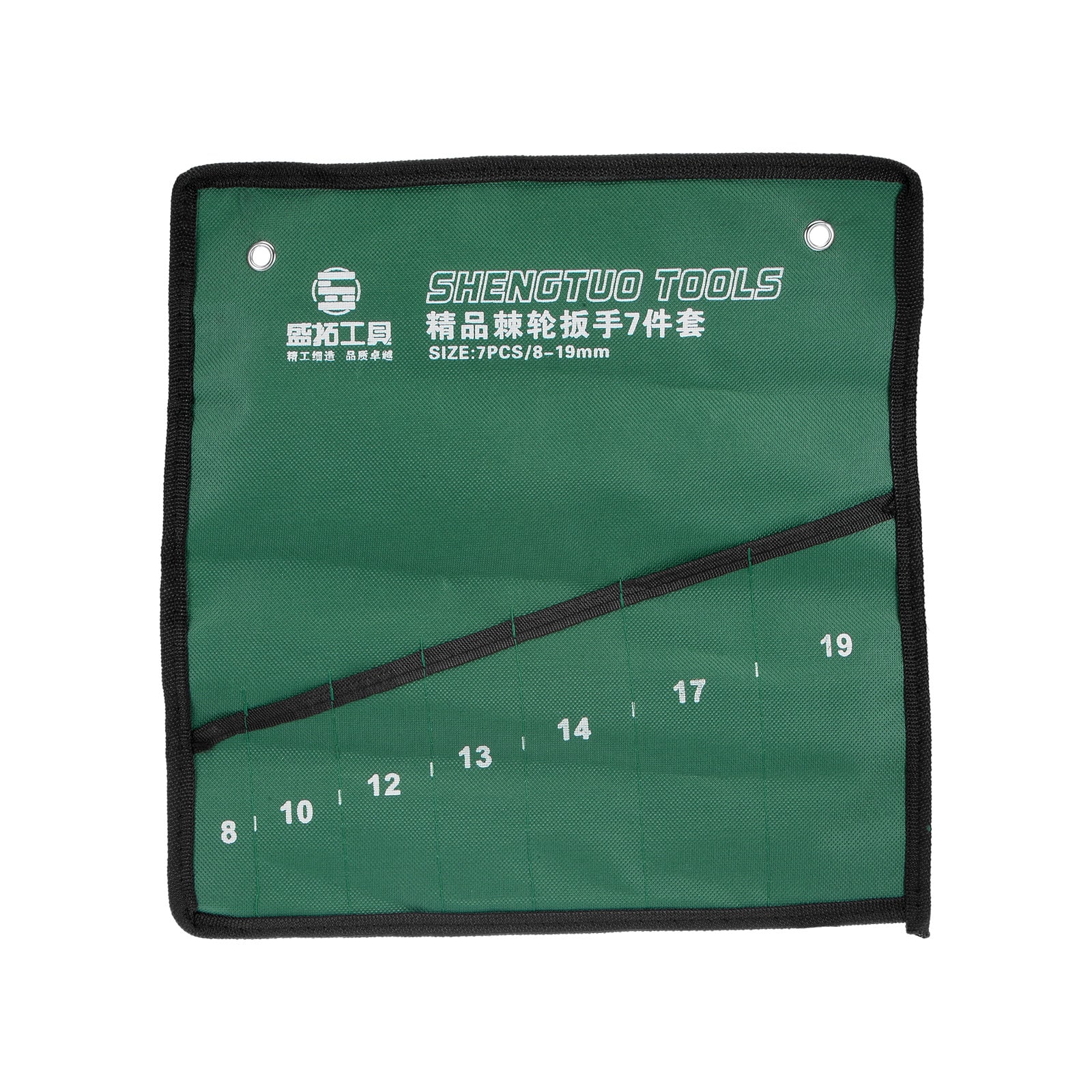 Harfington Wrench Organizer 7 Pockets 12.6 Inch x 11.8 Inch Canvas Roll Up Pouch Tool Bag Holder with Metric Labels