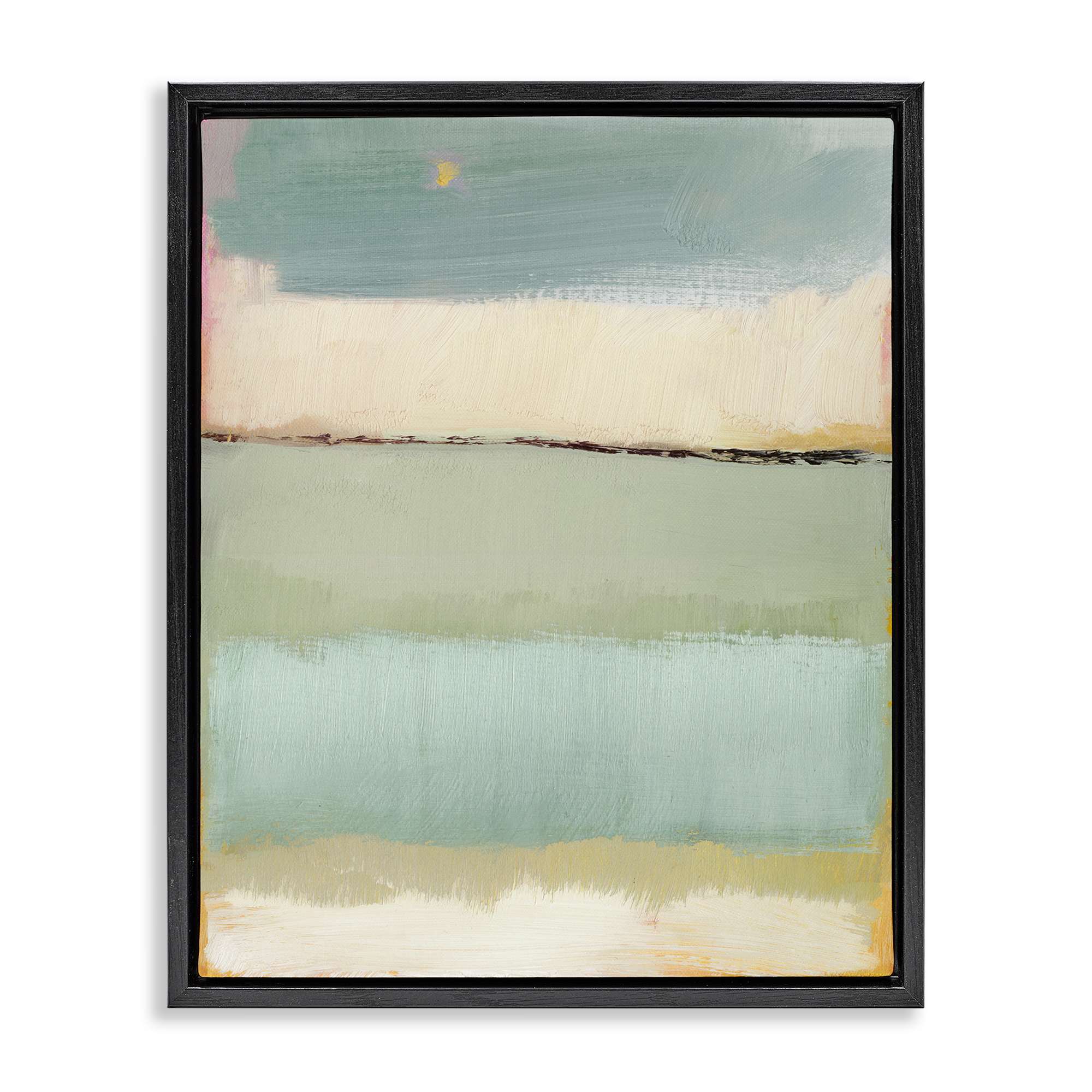 Stupell Industries CA-276-FFB-24X30 Abstract Aqua Gradients Black Floating Frame Canvas Art 25 x 31