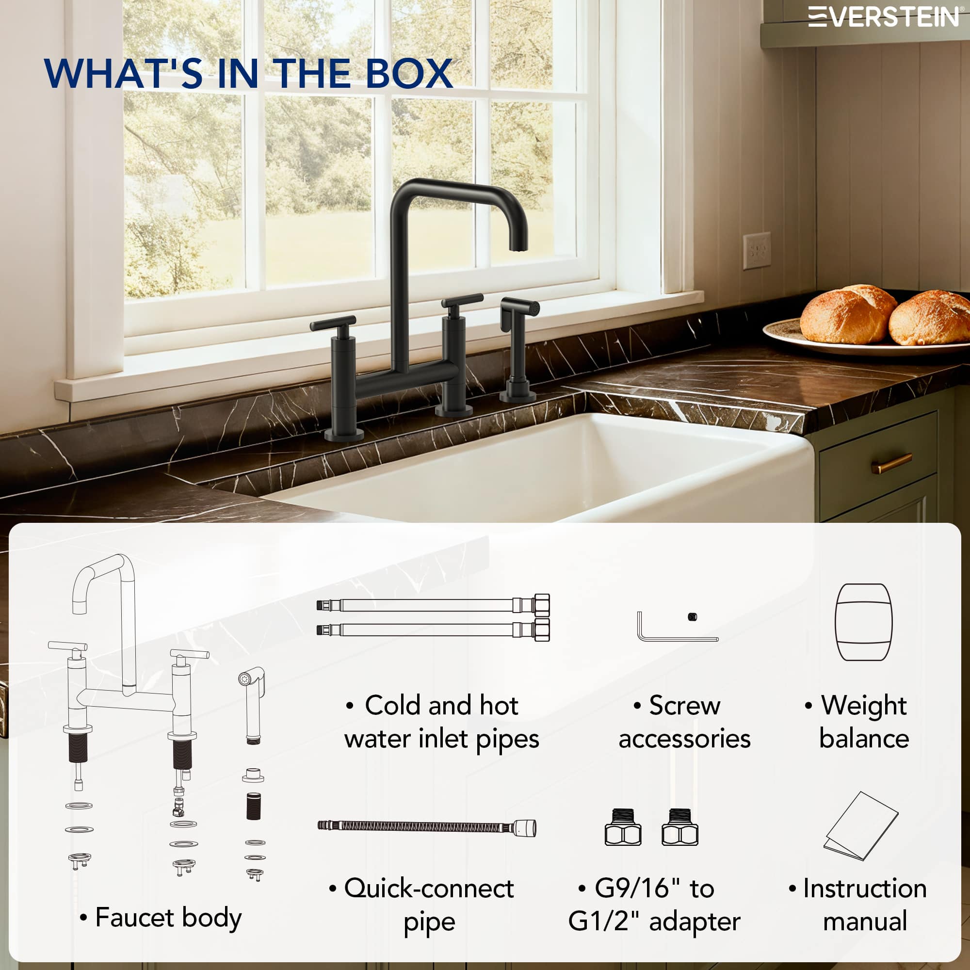 EVERSTEIN SFS-1175-BK Kitchen-Faucets - View #11