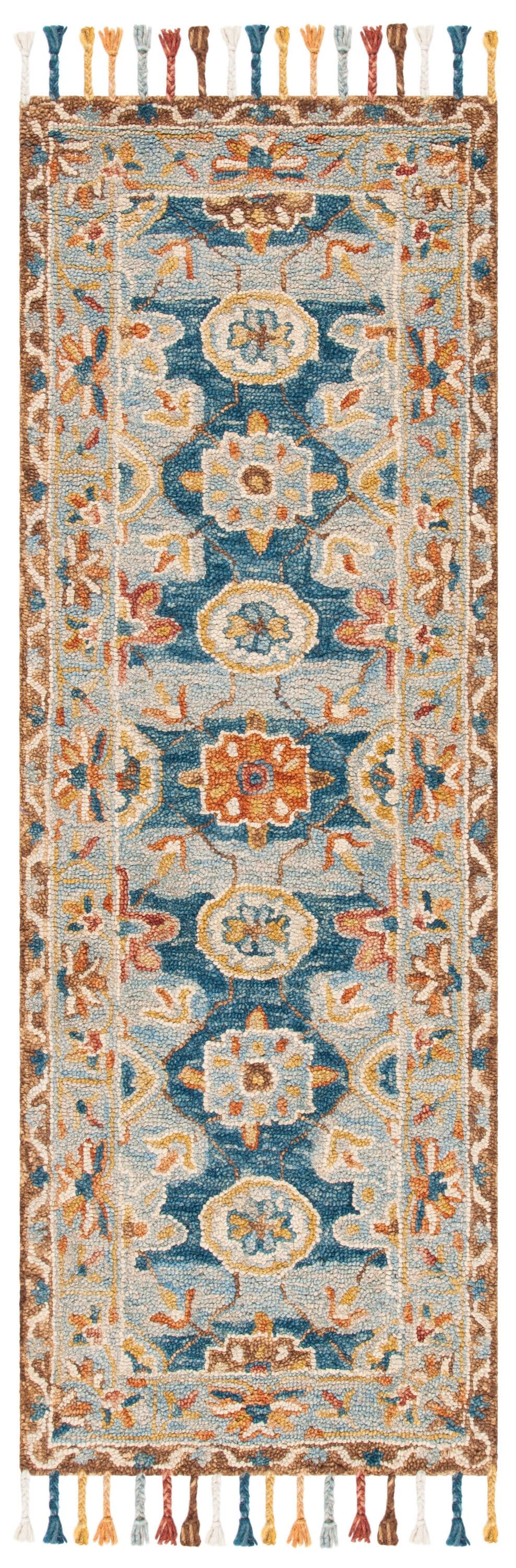 Handmade Gray Floral Tufted Wool Runner Rug - 27" x 6"