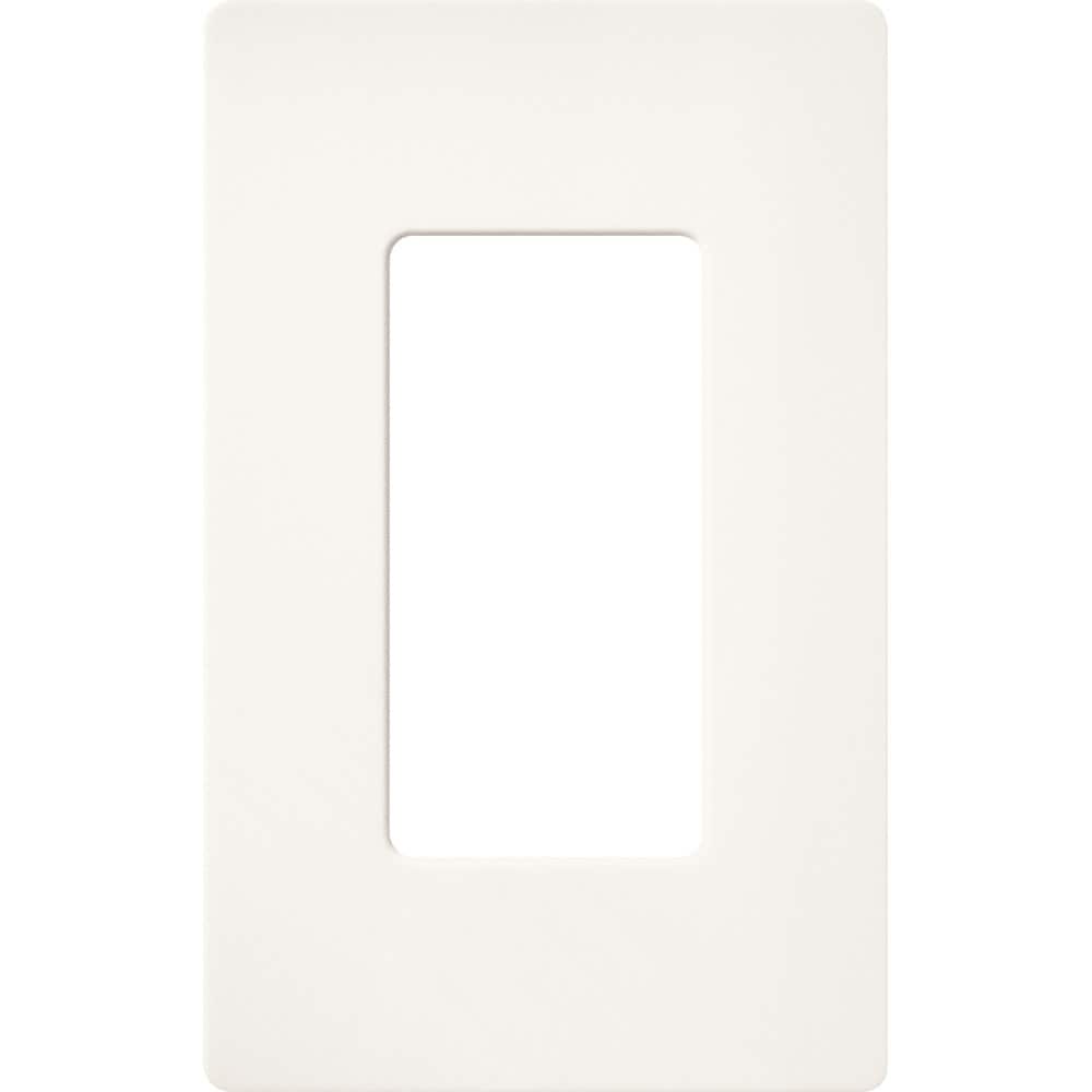 Lutron SC-1-BW Claro 1 -Gang Standard Size Brilliant White Plastic Indoor Screwless Decorator Wall Plate
