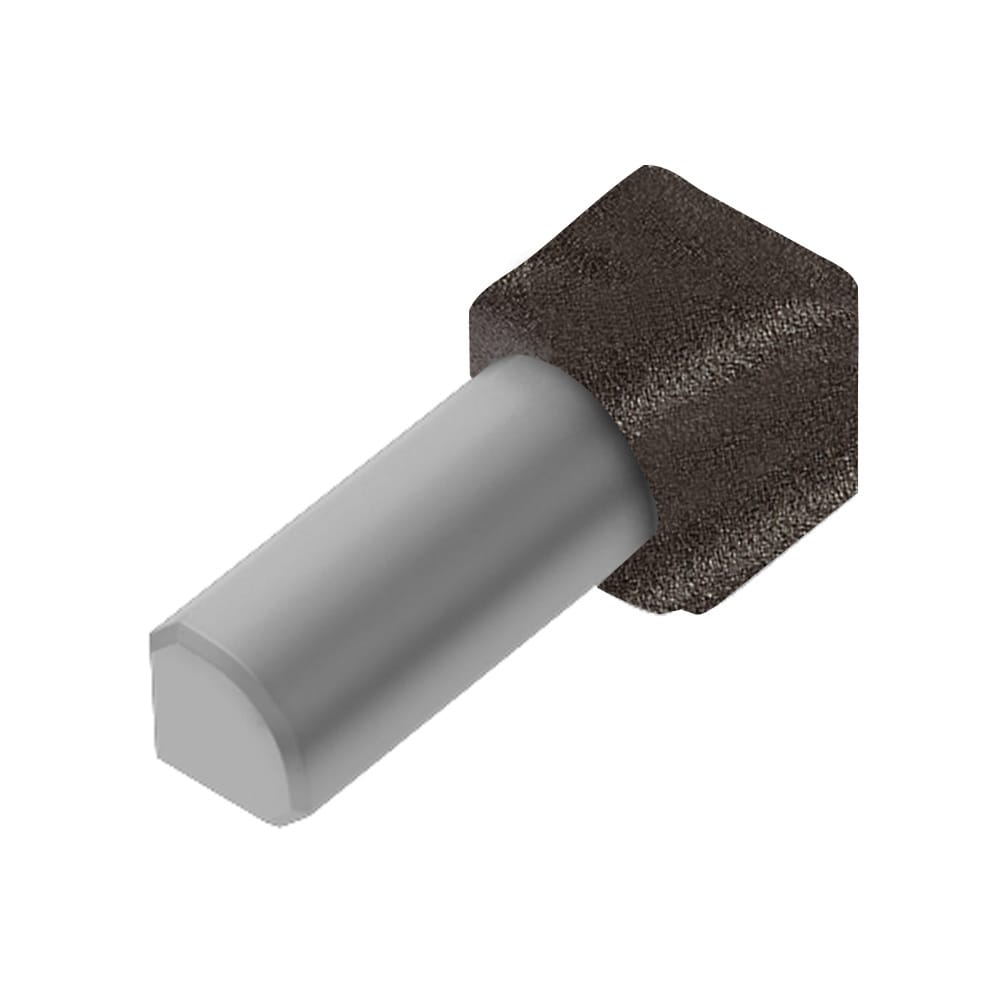 Schluter Systems IV/RO100TSDA Rondec 0.375-in W x 1.0-in L Dark anthracite textured color-coated aluminum Aluminum Inside corner Tile Edge Trim