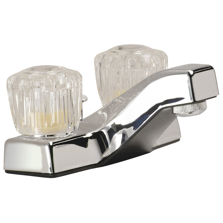 Waxman 0473500A Chrome 2-handle 4-in Centerset WaterSense Bathroom Sink Faucet with Drain