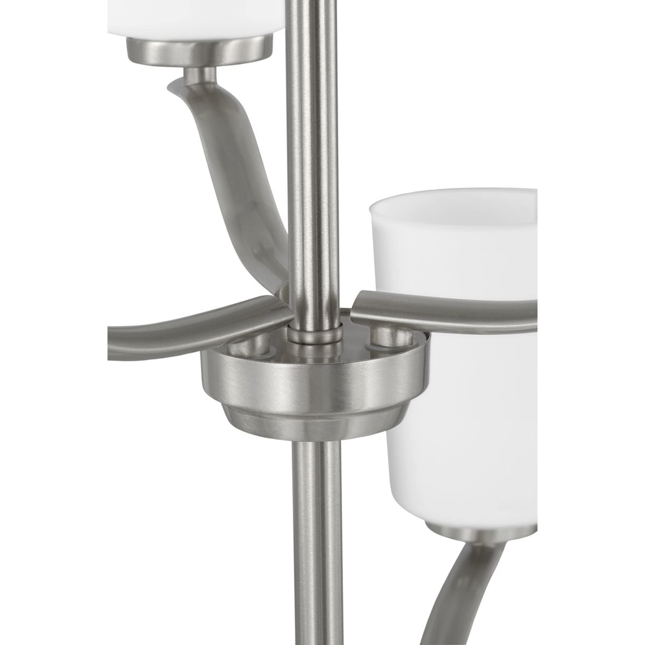 Adley Brushed Nickel Double-Tiered 9-Light Chandelier with Etched Glass Shades