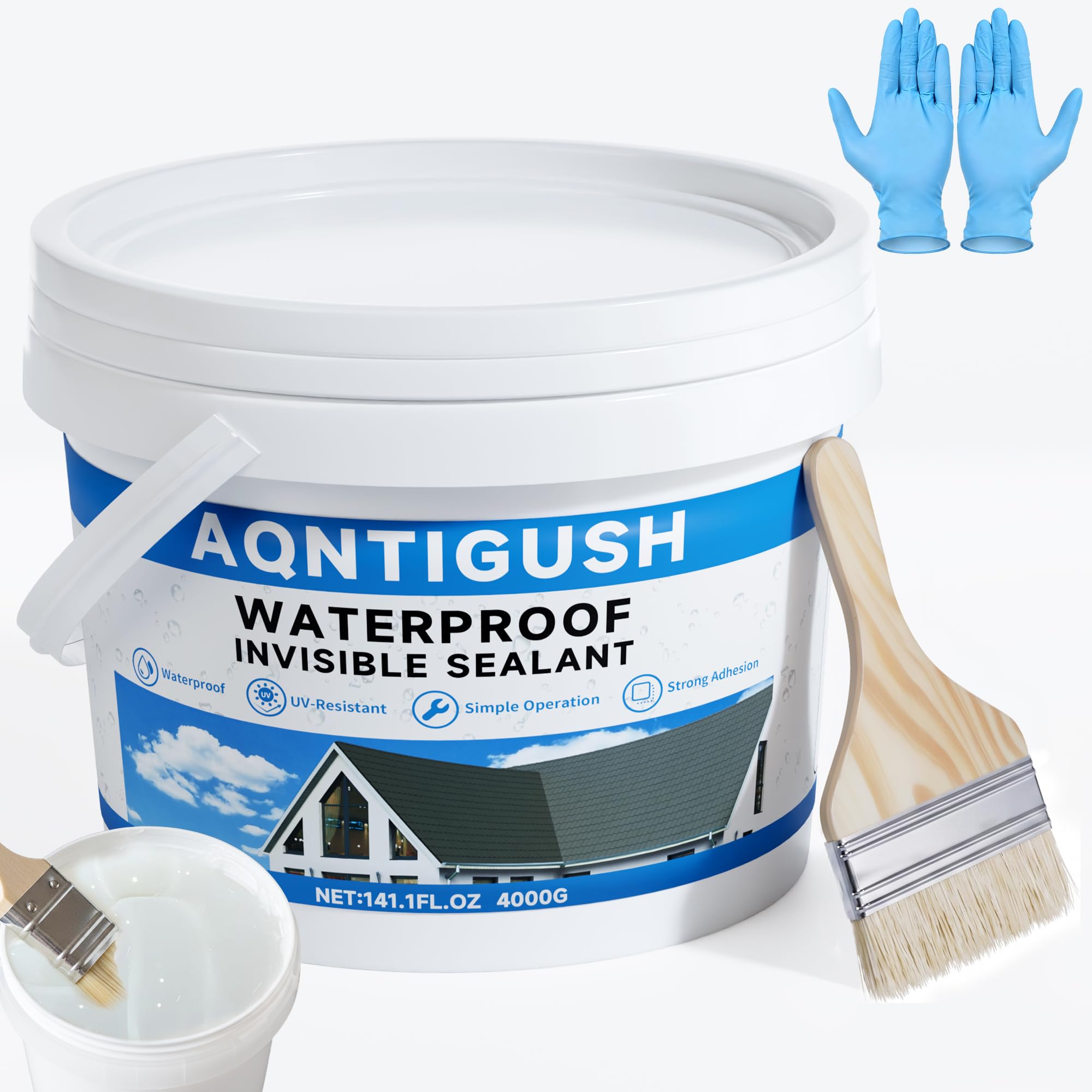Adrinfly  Transparent Waterproof Sealant Water Based Clear Coating and Sealer for Roofs Walls Bathrooms Showers Wood Indoor and Outdoor Use 1