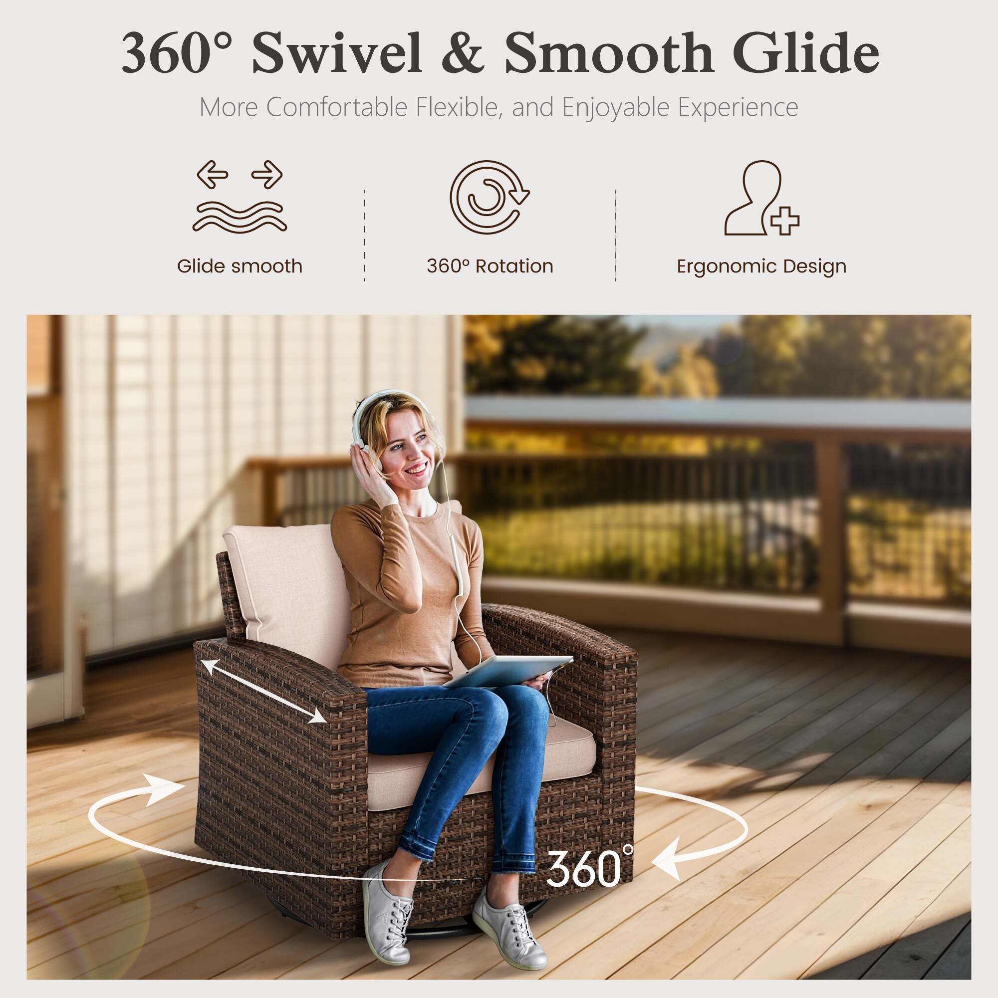 Sunshine Valley CR007-16-7-BE-GS103 Patio-Conversation-Sets - View #8